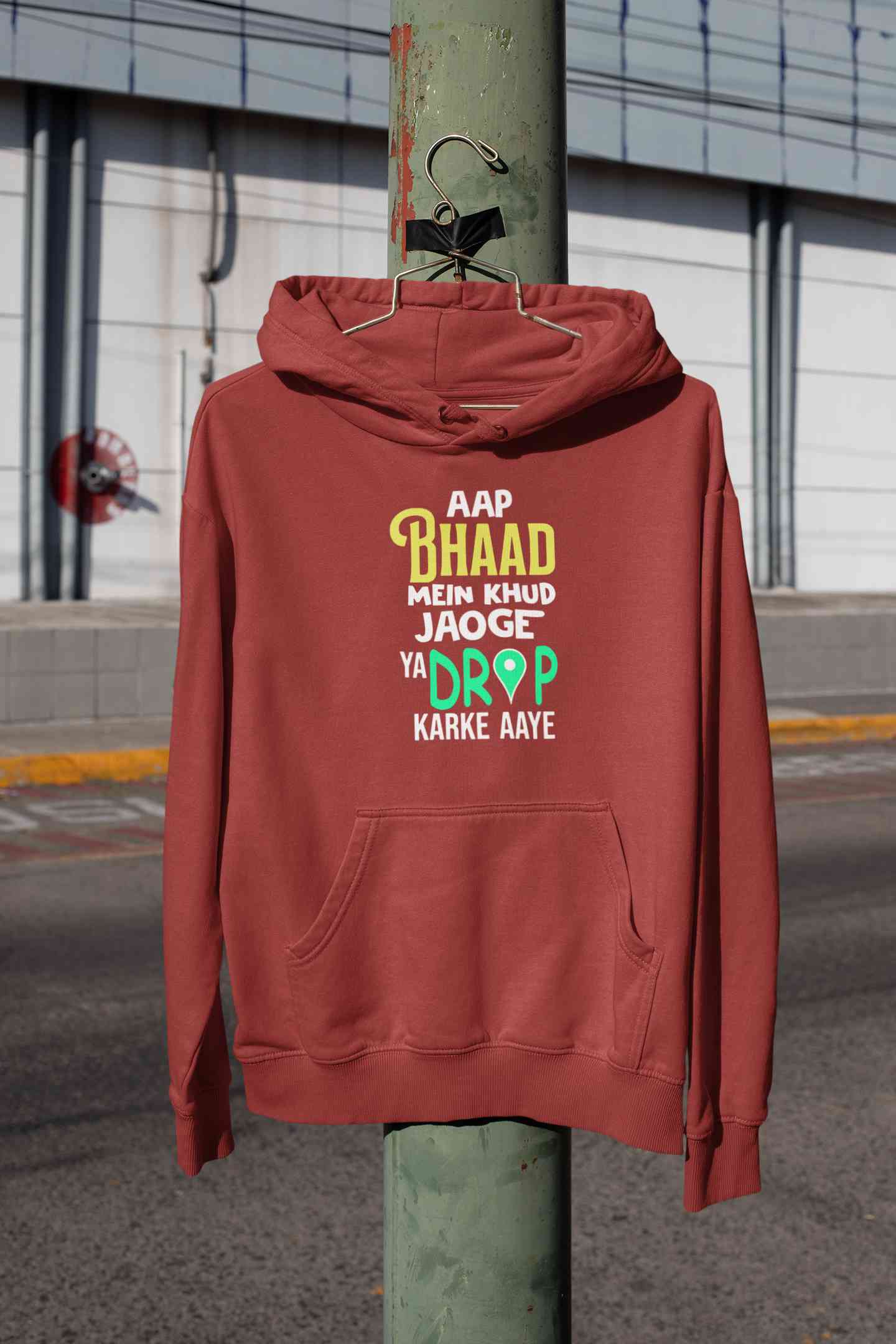 Aap Bhaad Mein Khud Jaoge Ya Drop Karke Aaye Funny Dialogue Hoodies for Women-FunkyTeesClub