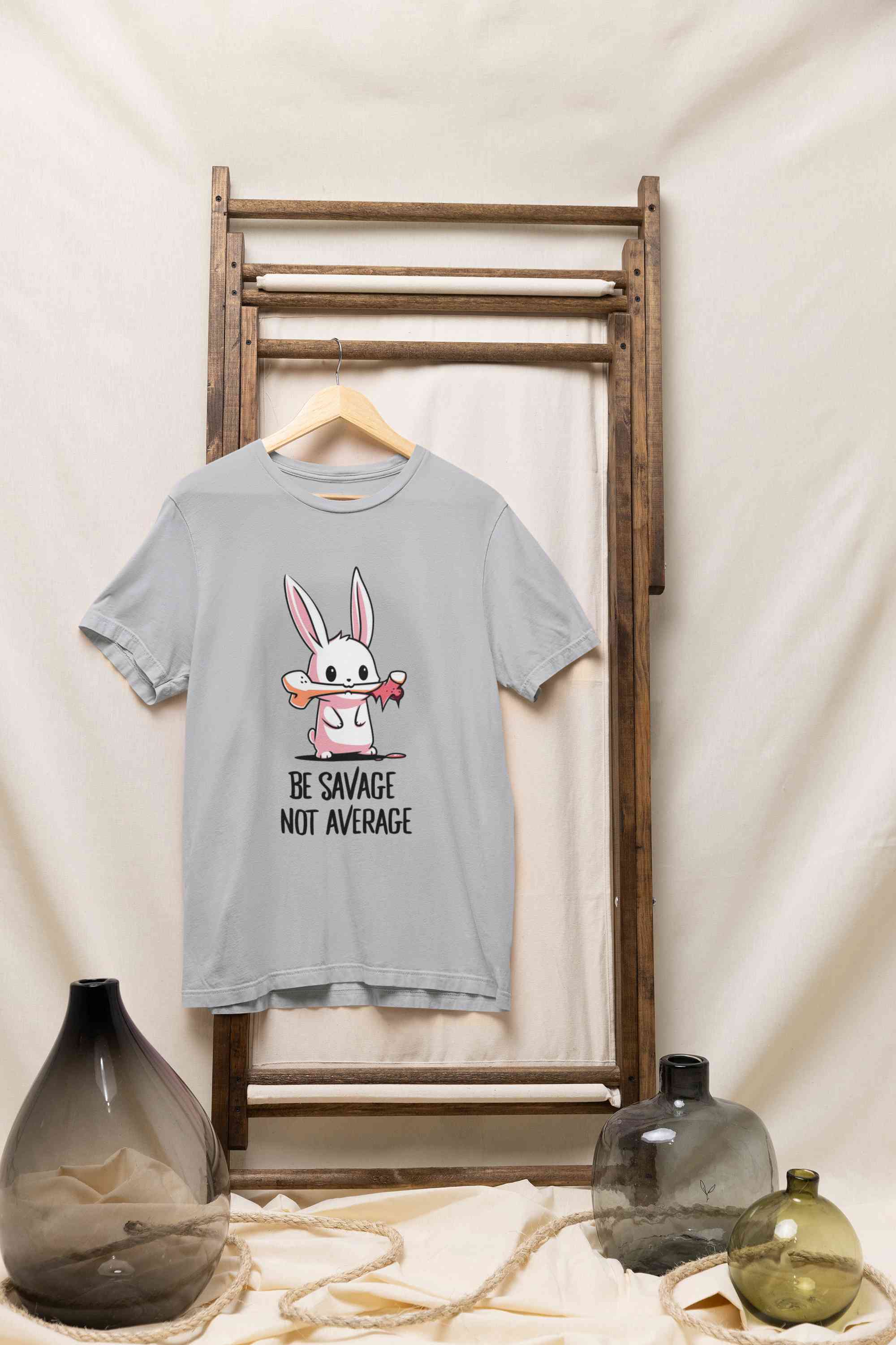 Be Savage Not Average Funny Graphic Quotes Women Half Sleeves T-shirt- FunkyTeesClub