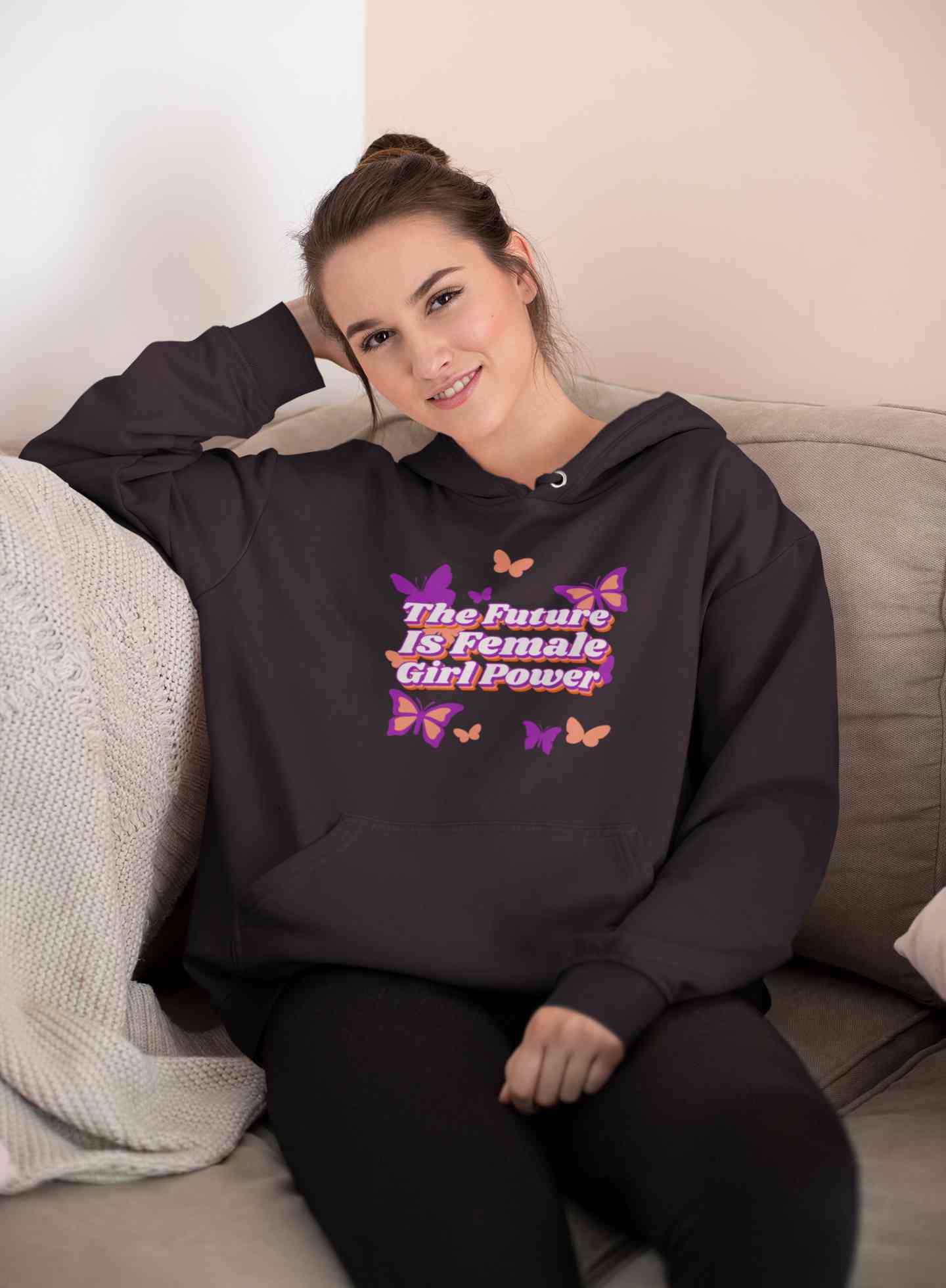 Feminist Quote With Butterfly Graphics Hoodies for Women-FunkyTeesClub