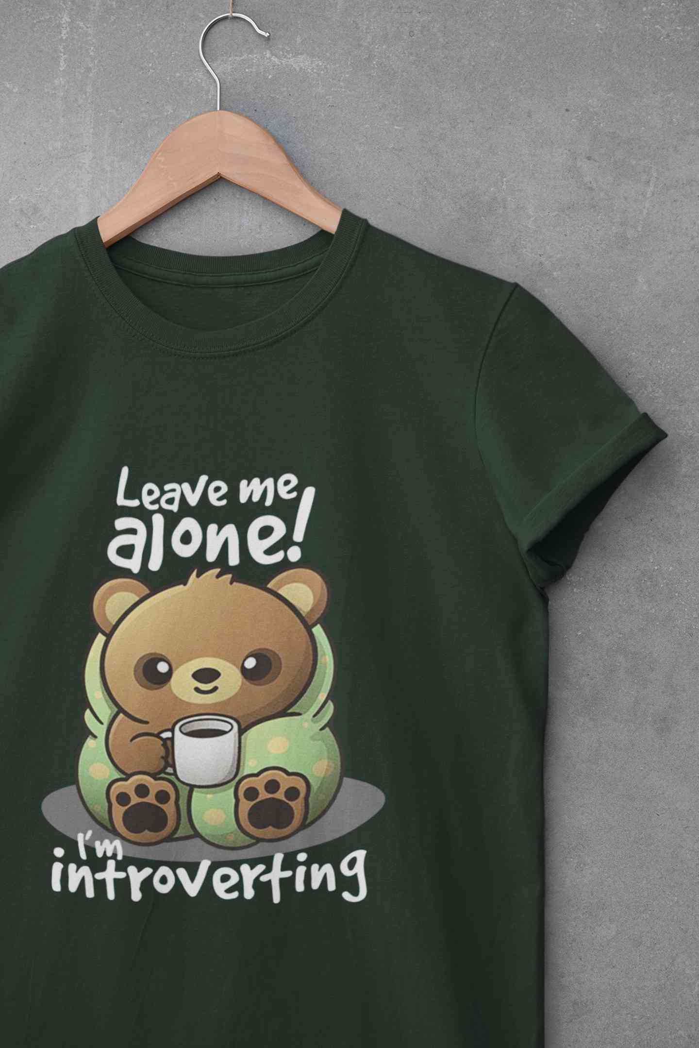 Leave Me Alone I Am Introverting Graphic Funny Quotes Mens Half Sleeves T-shirt- FunkyTeesClub