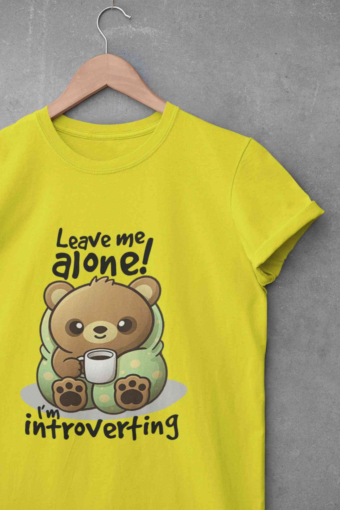 Leave Me Alone I Am Introverting Graphic Funny Quotes Mens Half Sleeves T-shirt- FunkyTeesClub