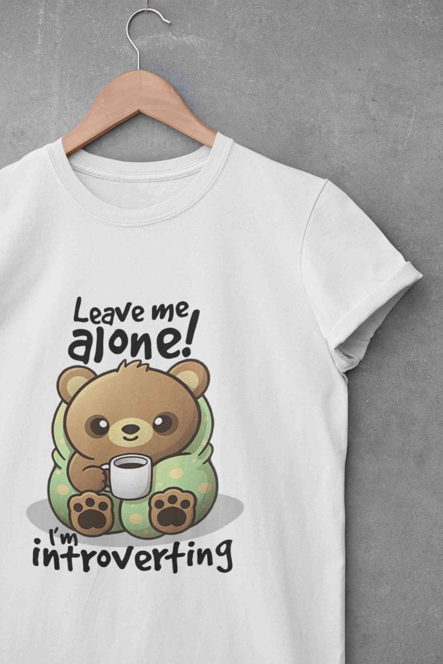 Leave Me Alone I Am Introverting Graphic Funny Quotes Mens Half Sleeves T-shirt- FunkyTeesClub