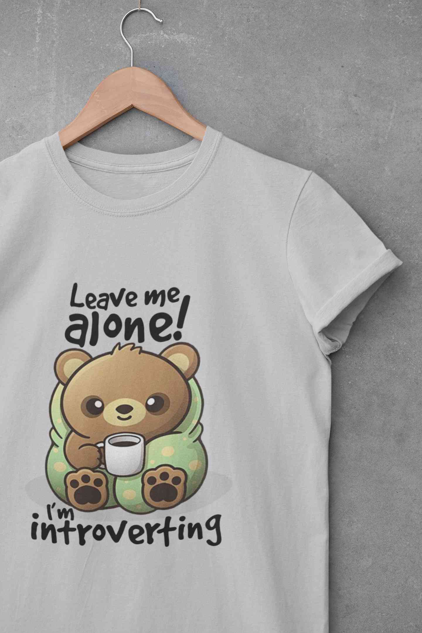 Leave Me Alone I Am Introverting Graphic Funny Quotes Mens Half Sleeves T-shirt- FunkyTeesClub