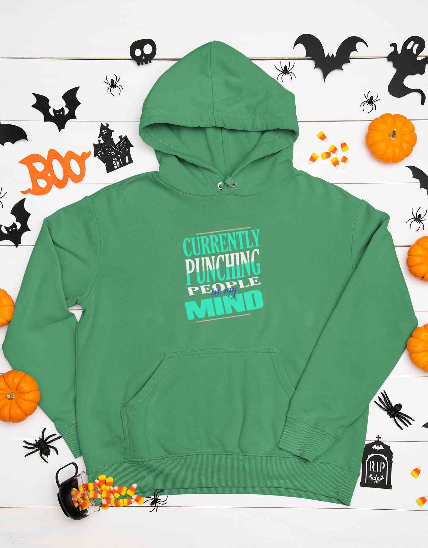 Punching People Quote Hoodies for Women-FunkyTeesClub