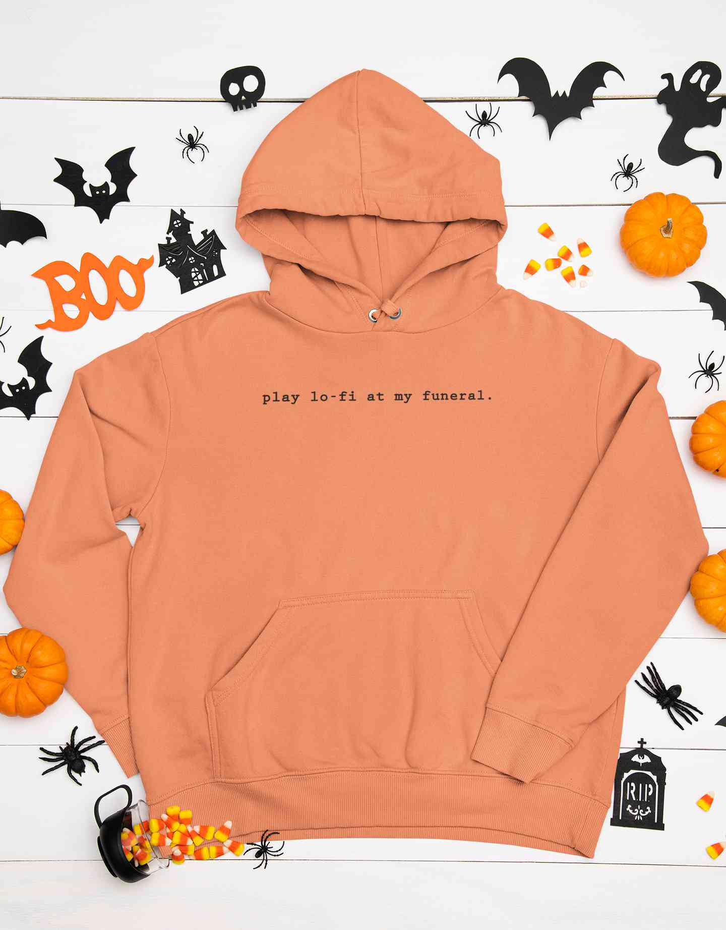 Play Lofi At My Funeral Minimals Hoodies for Women-FunkyTeesClub