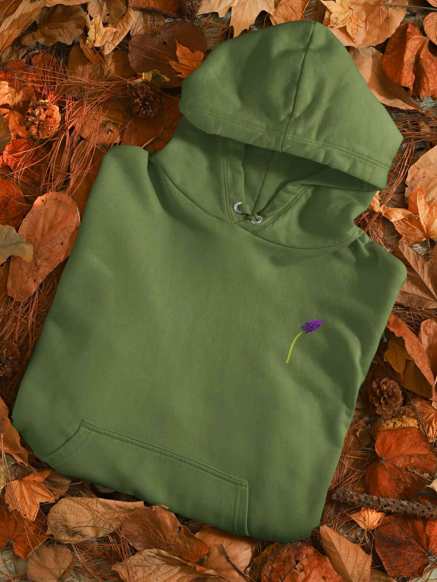 Lavendar Spring Minimals Hoodies for Women-FunkyTeesClub