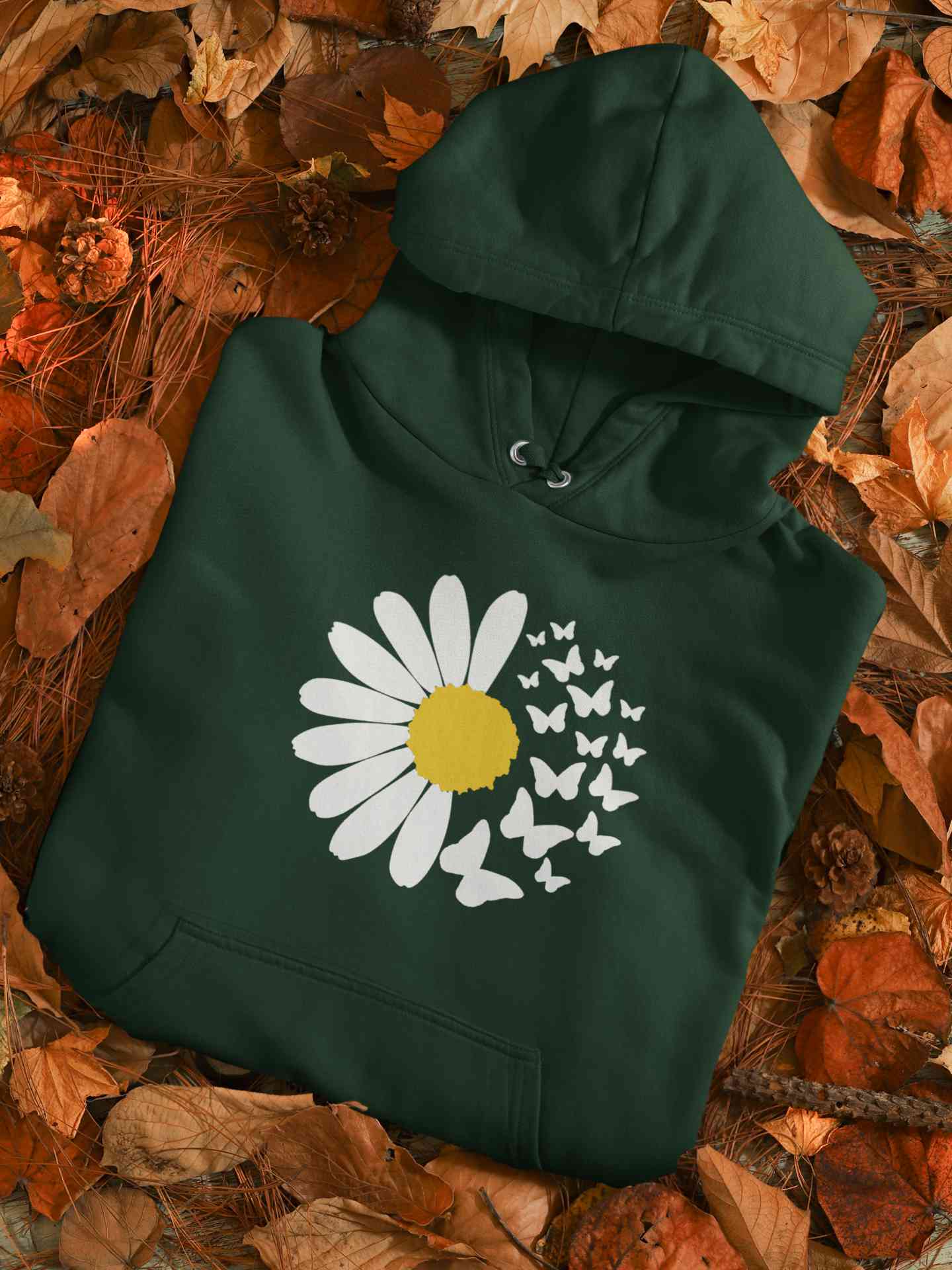 Cute Butterfly Daizy Graphic Hoodies for Women-FunkyTeesClub