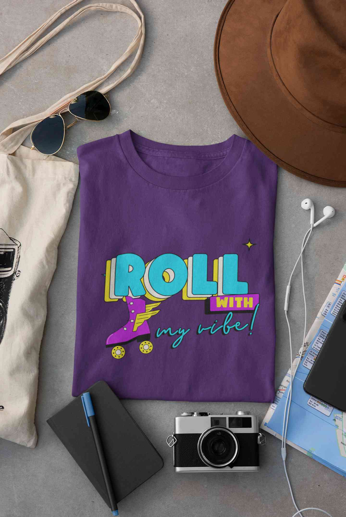 Roll With My Vibe Retro 90s Nostalgia Theme Women Half Sleeves T-shirt- FunkyTeesClub