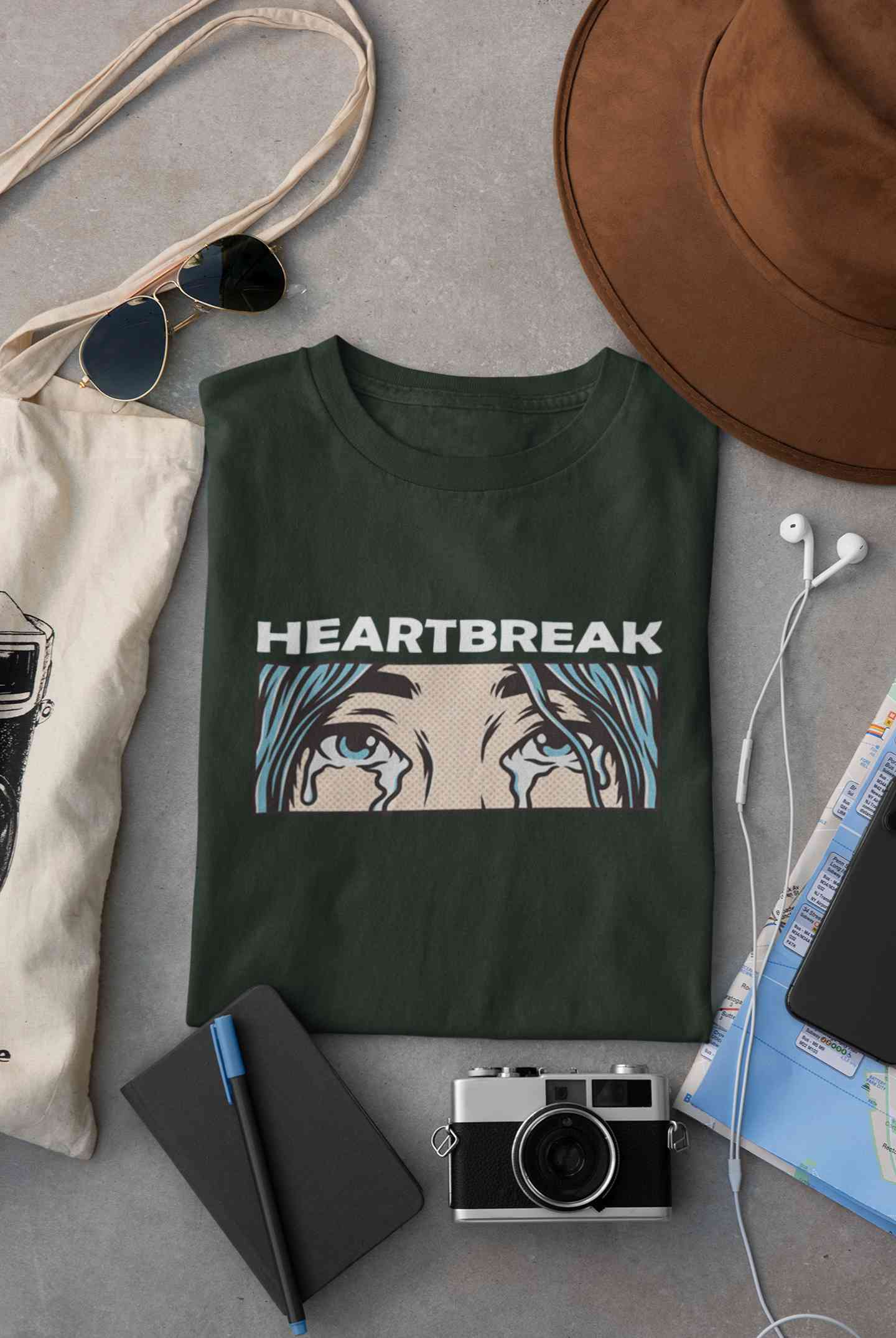 Eyes Shedding Tears Sad Broken Hearted Women Half Sleeves T-shirt- FunkyTeesClub