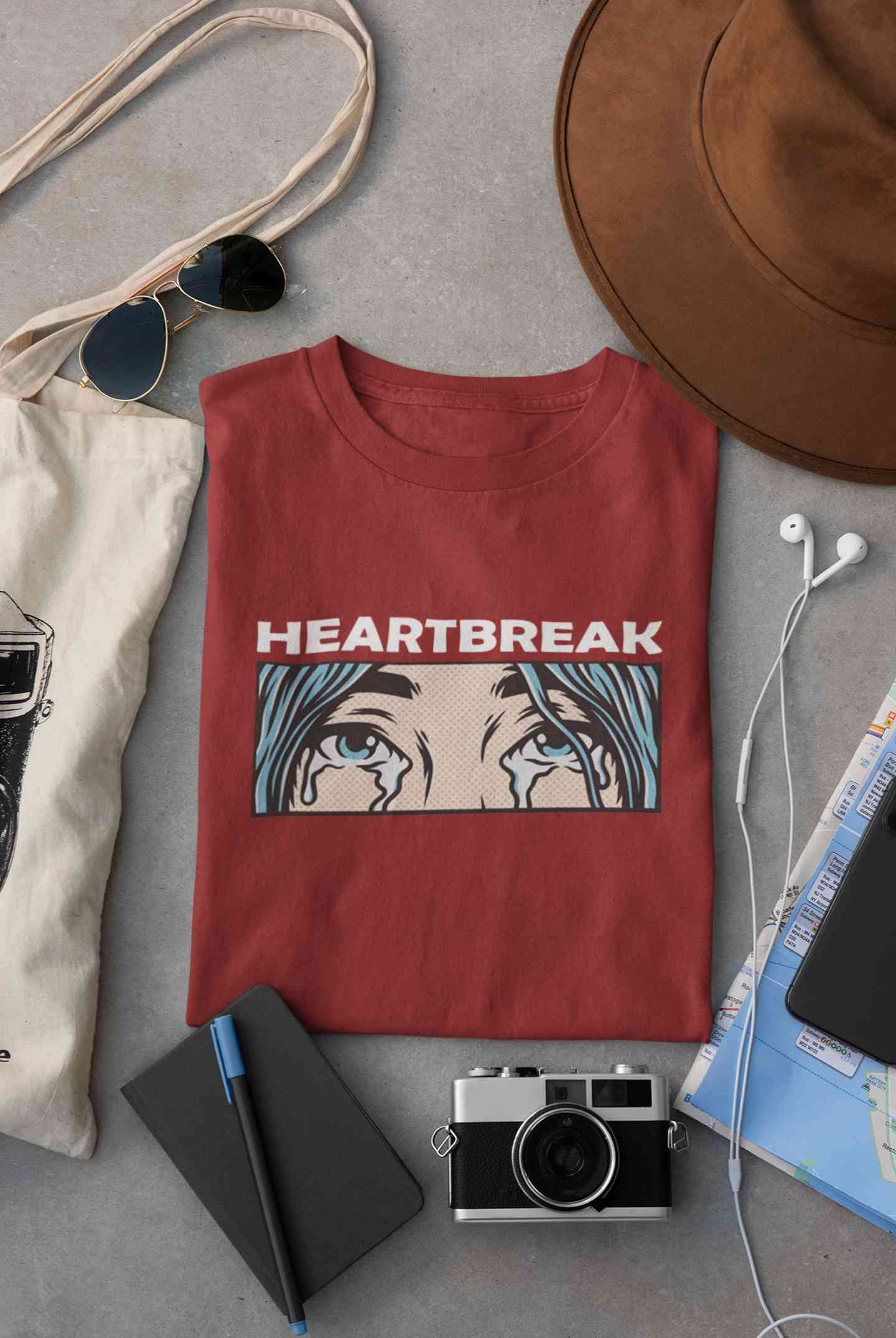 Eyes Shedding Tears Sad Broken Hearted Women Half Sleeves T-shirt- FunkyTeesClub