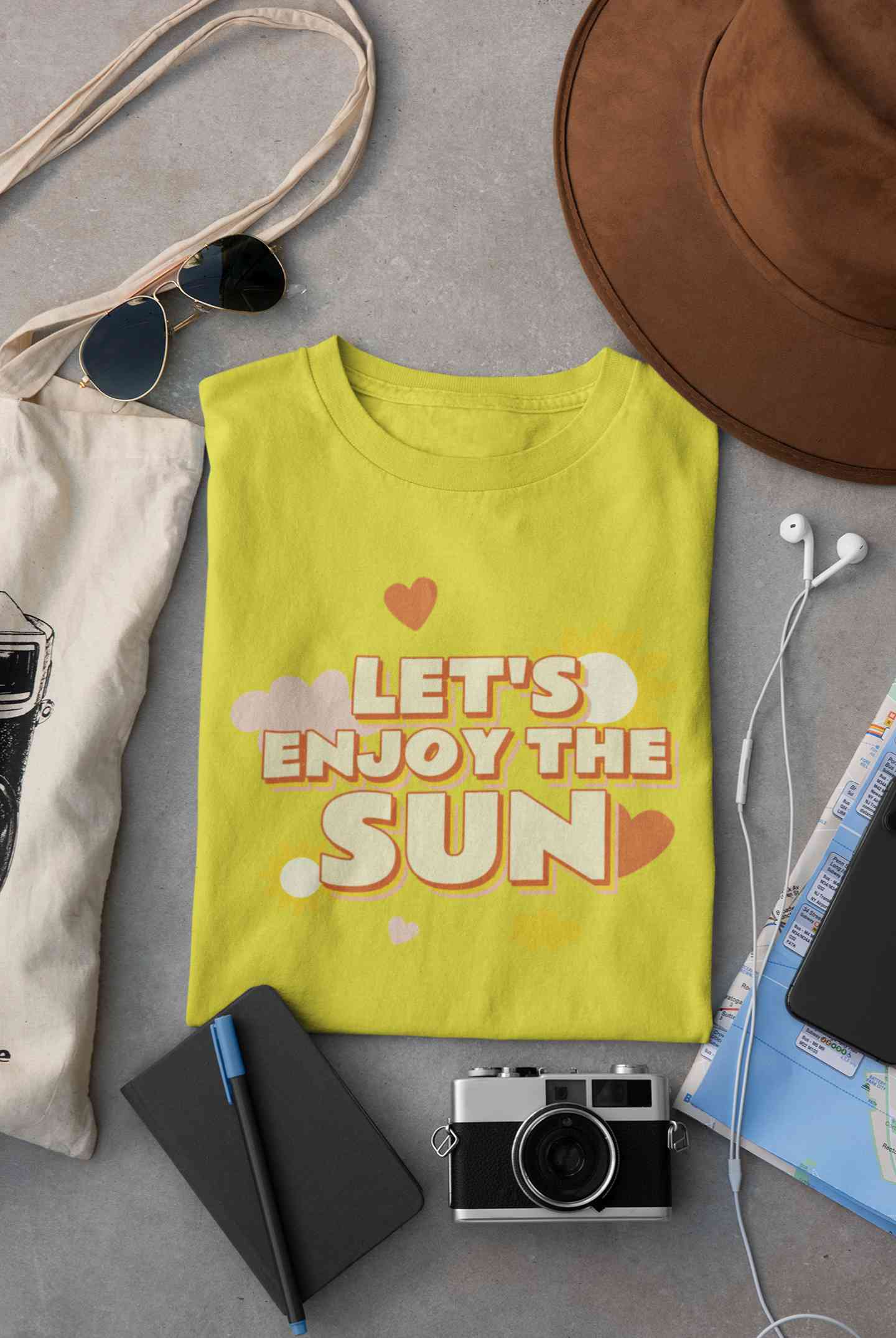 Lets Enjoy The Sun Quote Women Half Sleeves T-shirt- FunkyTeesClub