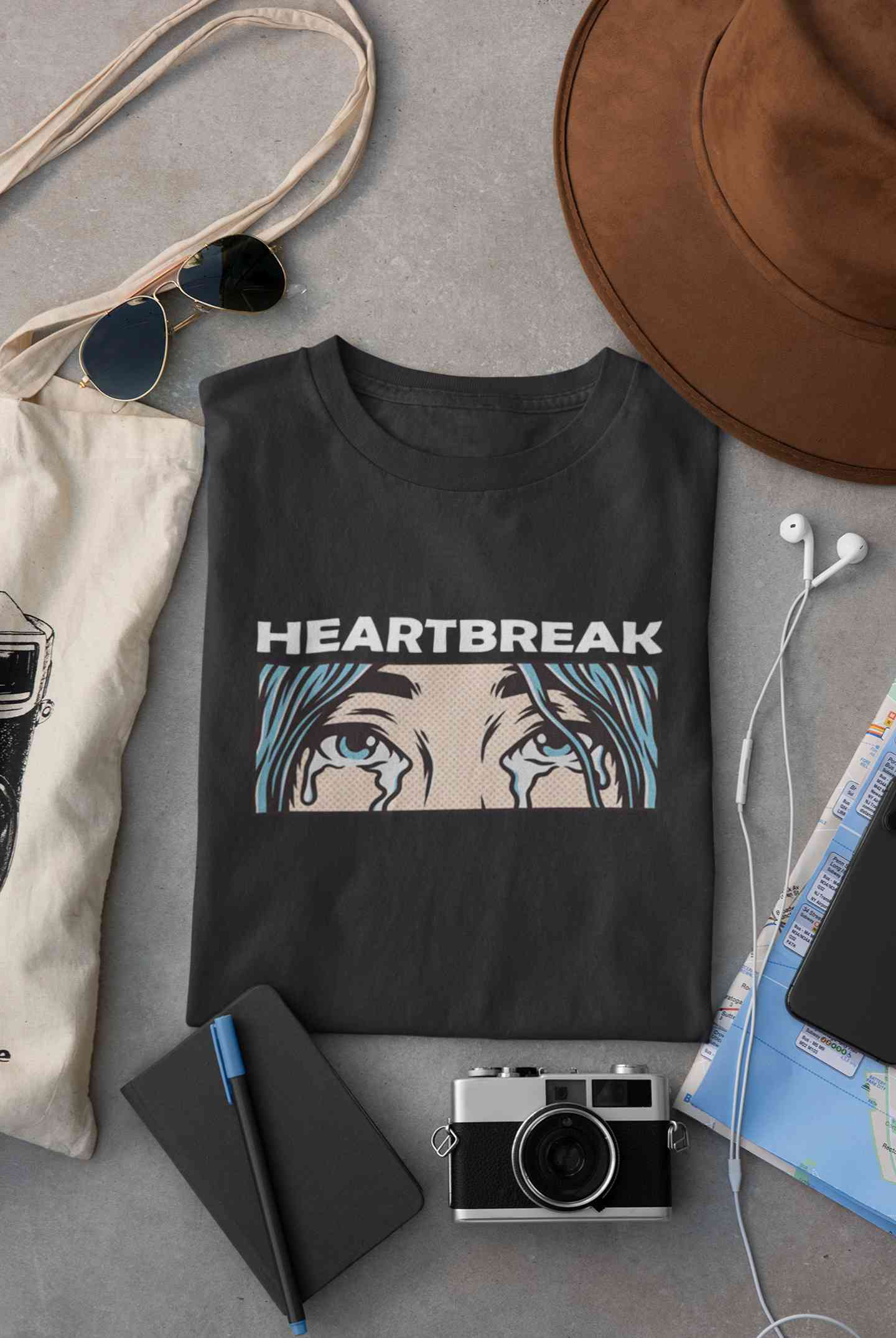 Eyes Shedding Tears Sad Broken Hearted Women Half Sleeves T-shirt- FunkyTeesClub