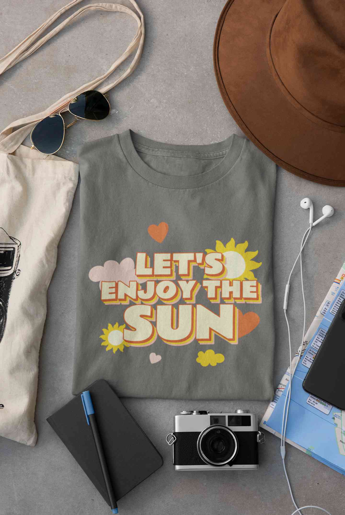 Lets Enjoy The Sun Quote Mens Half Sleeves T-shirt- FunkyTeesClub