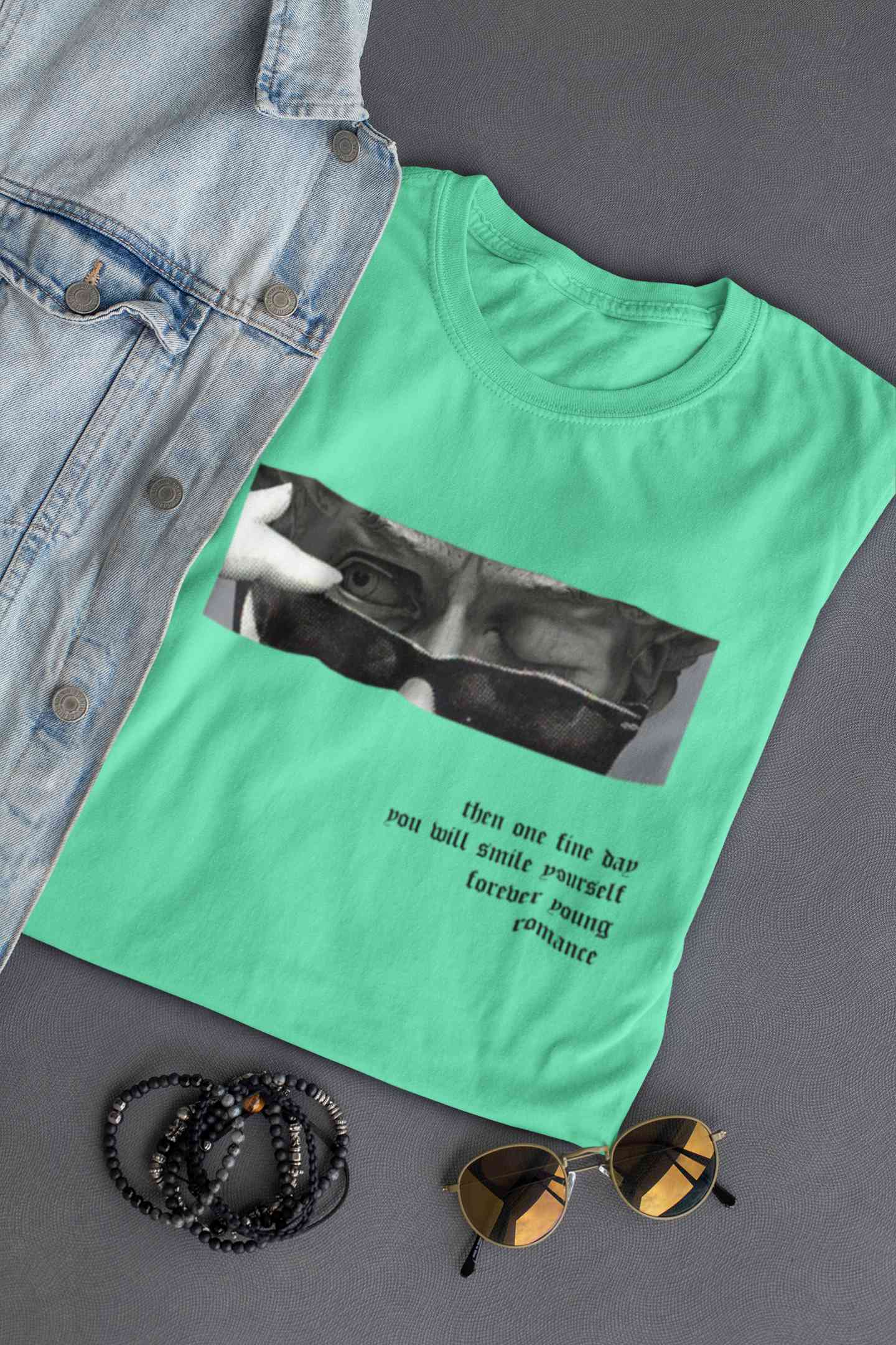 Forever Young Slogan Mens Half Sleeves T-shirt- FunkyTeesClub