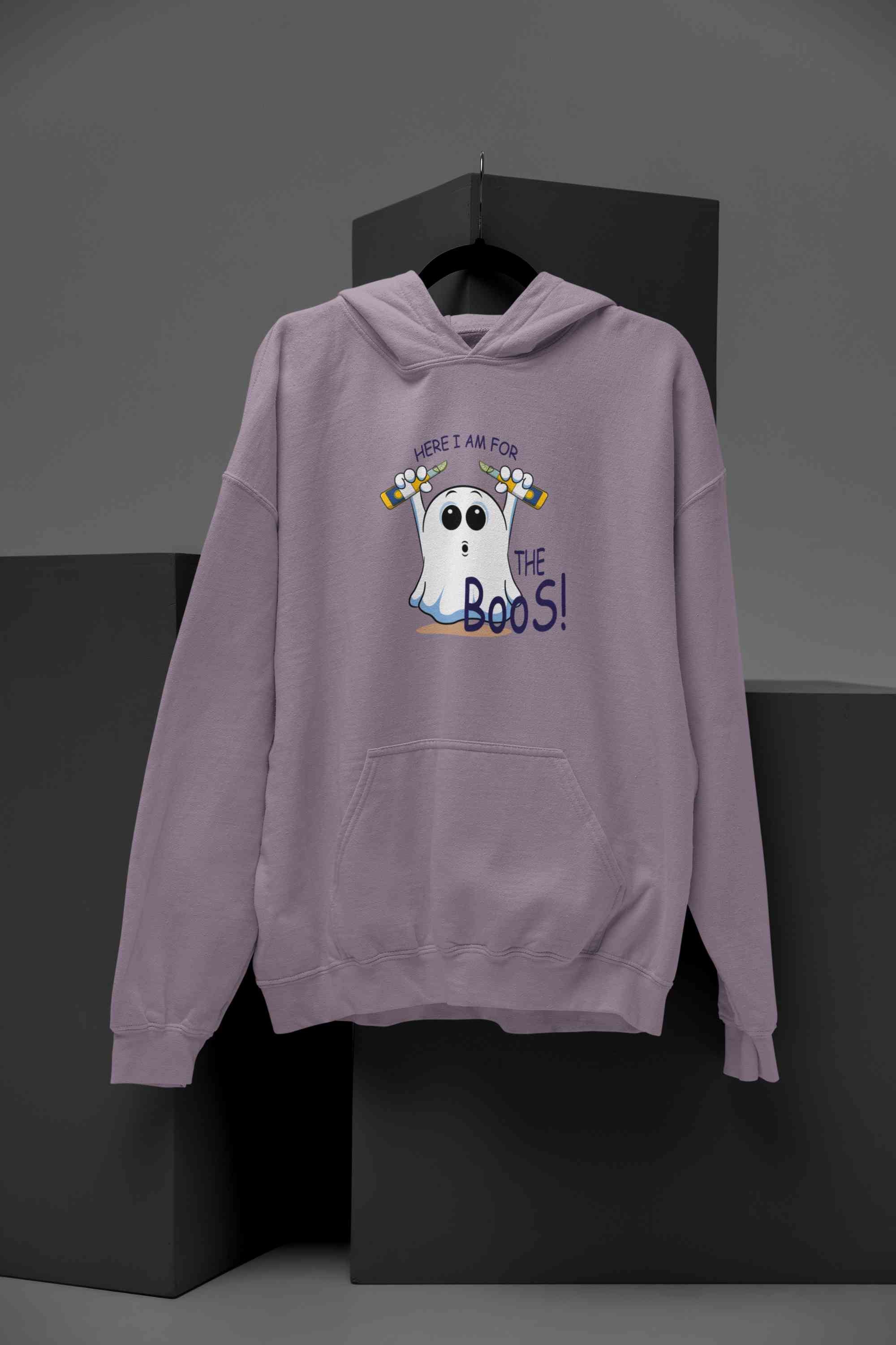 Here For The Boos Funny Graphics Quotes Men Hoodies-FunkyTeesClub