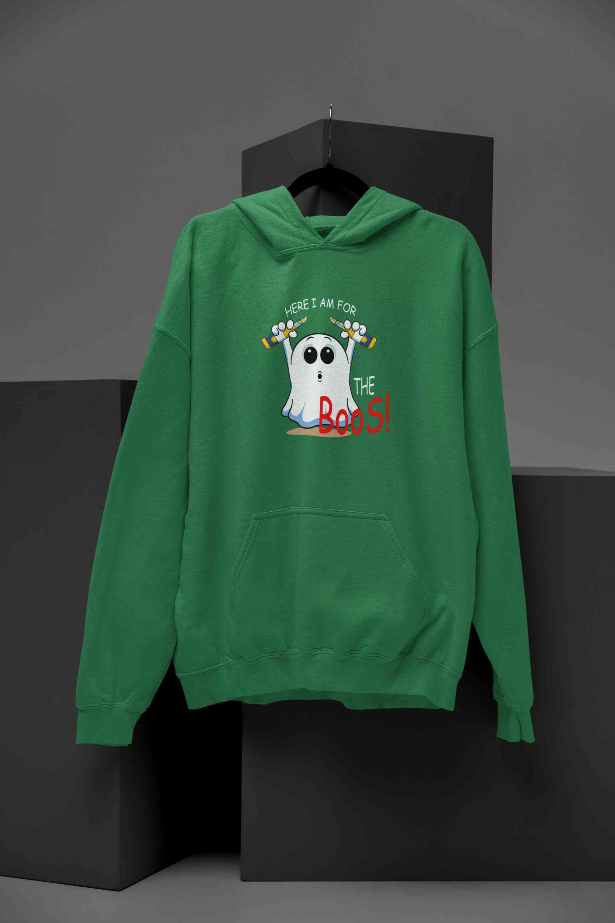 Here For The Boos Funny Graphics Quotes Men Hoodies-FunkyTeesClub
