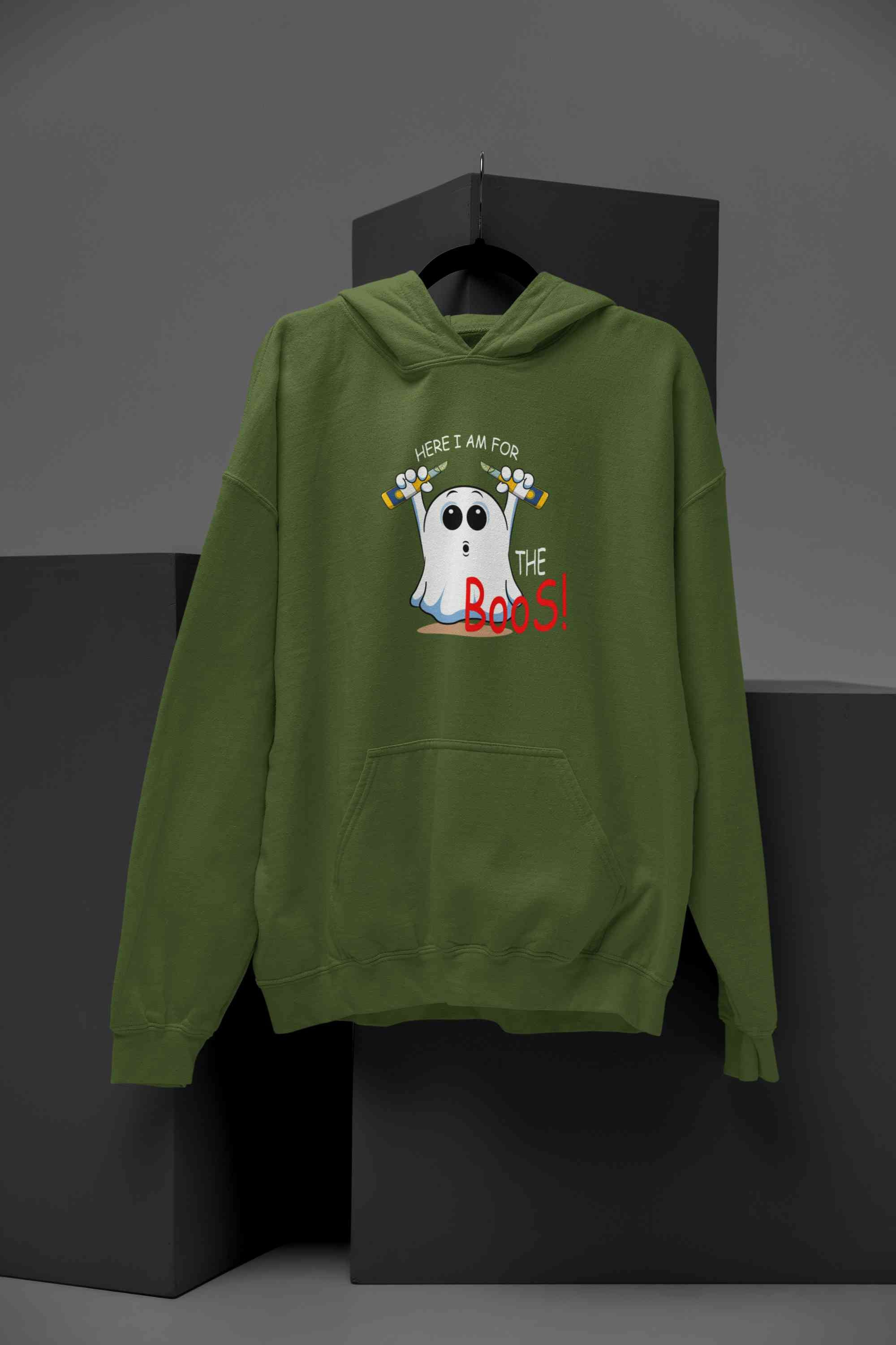 Here For The Boos Funny Graphics Quotes Men Hoodies-FunkyTeesClub