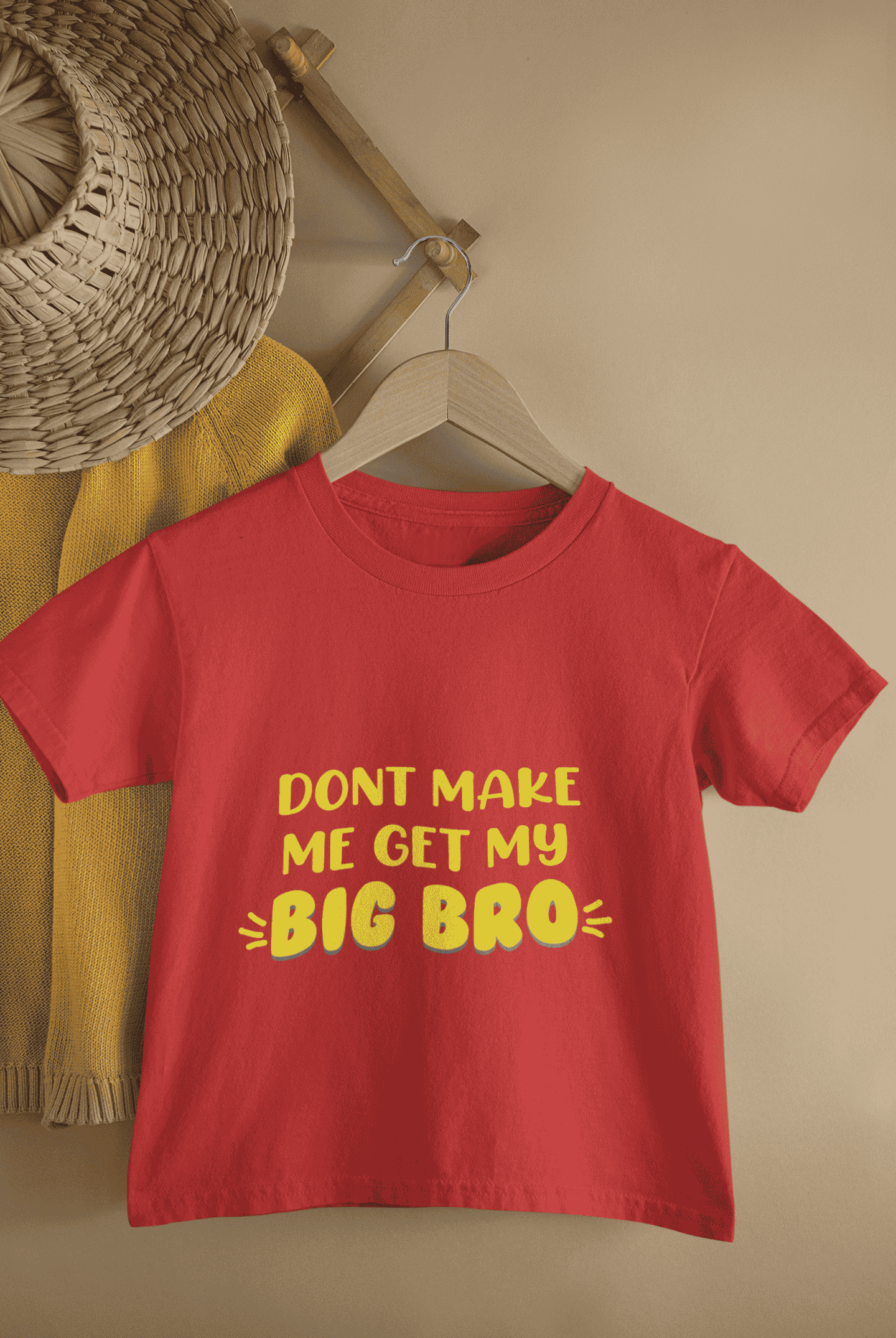 Don't Make Me Get My Big Bro Rakshabandhan Half Sleeves T-Shirt For Girls -FunkyTeesClub