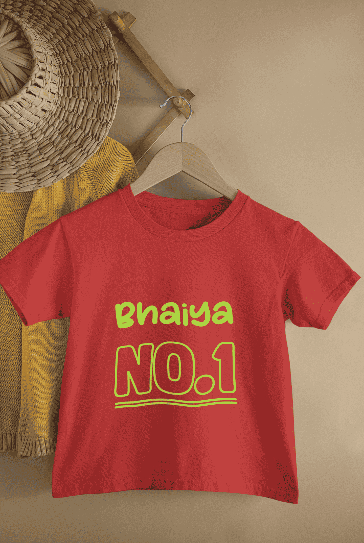Bhaiya No.1 Rakshabandhan Half Sleeves T-Shirt for Boys -FunkyTeesClub