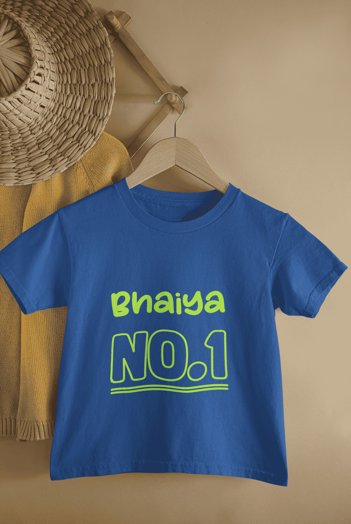 Bhaiya No.1 Rakshabandhan Half Sleeves T-Shirt for Boys -FunkyTeesClub