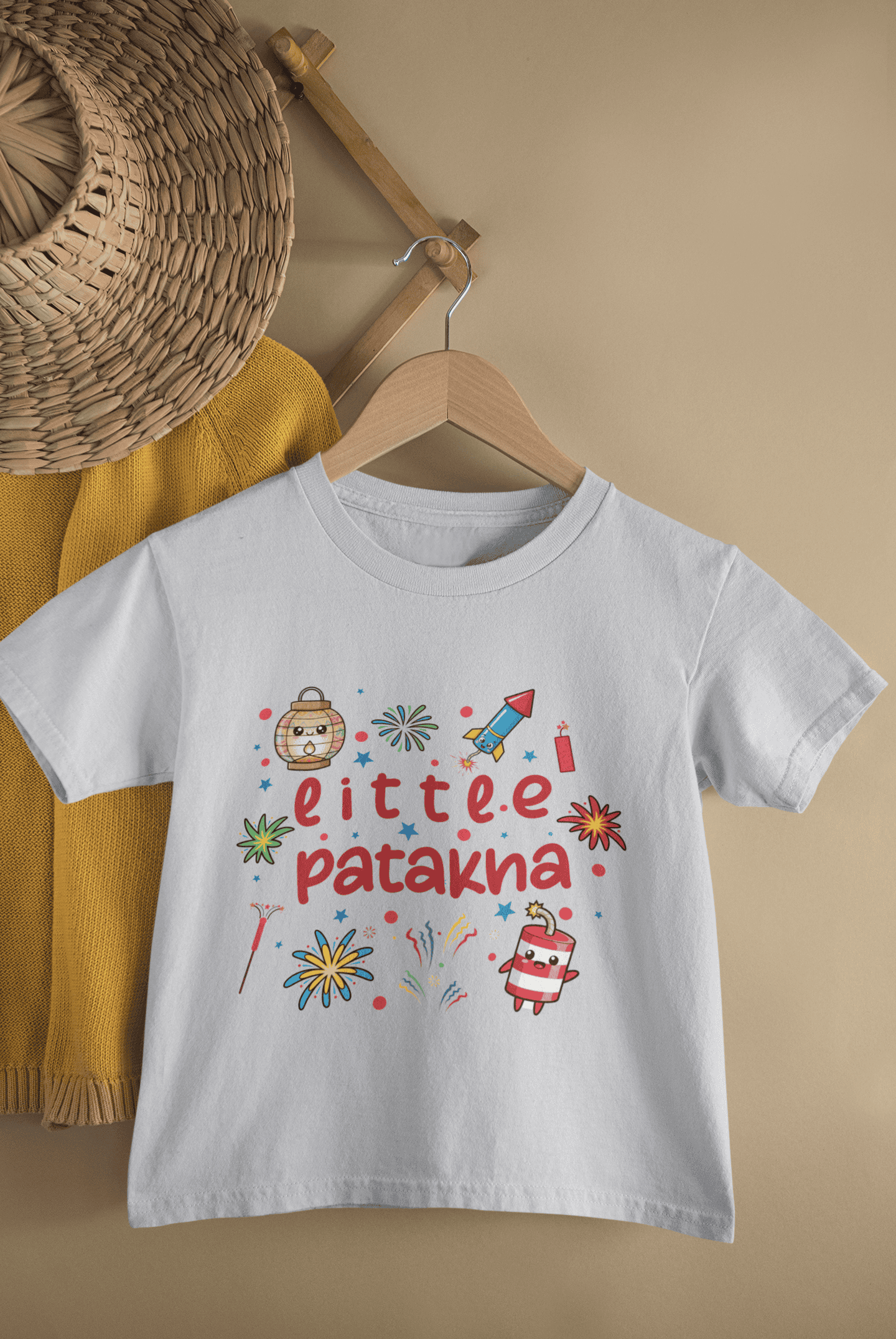 Little Patakha Diwali Half Sleeves T-Shirt For Girls -FunkyTeesClub