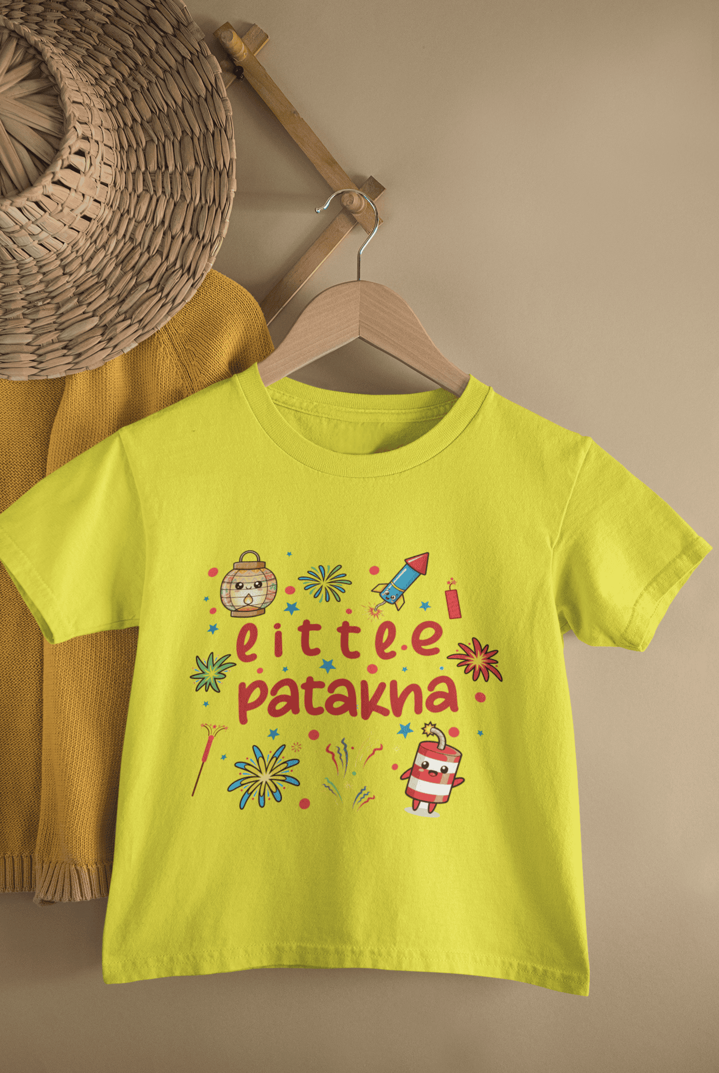 Little Patakha Diwali Half Sleeves T-Shirt For Girls -FunkyTeesClub