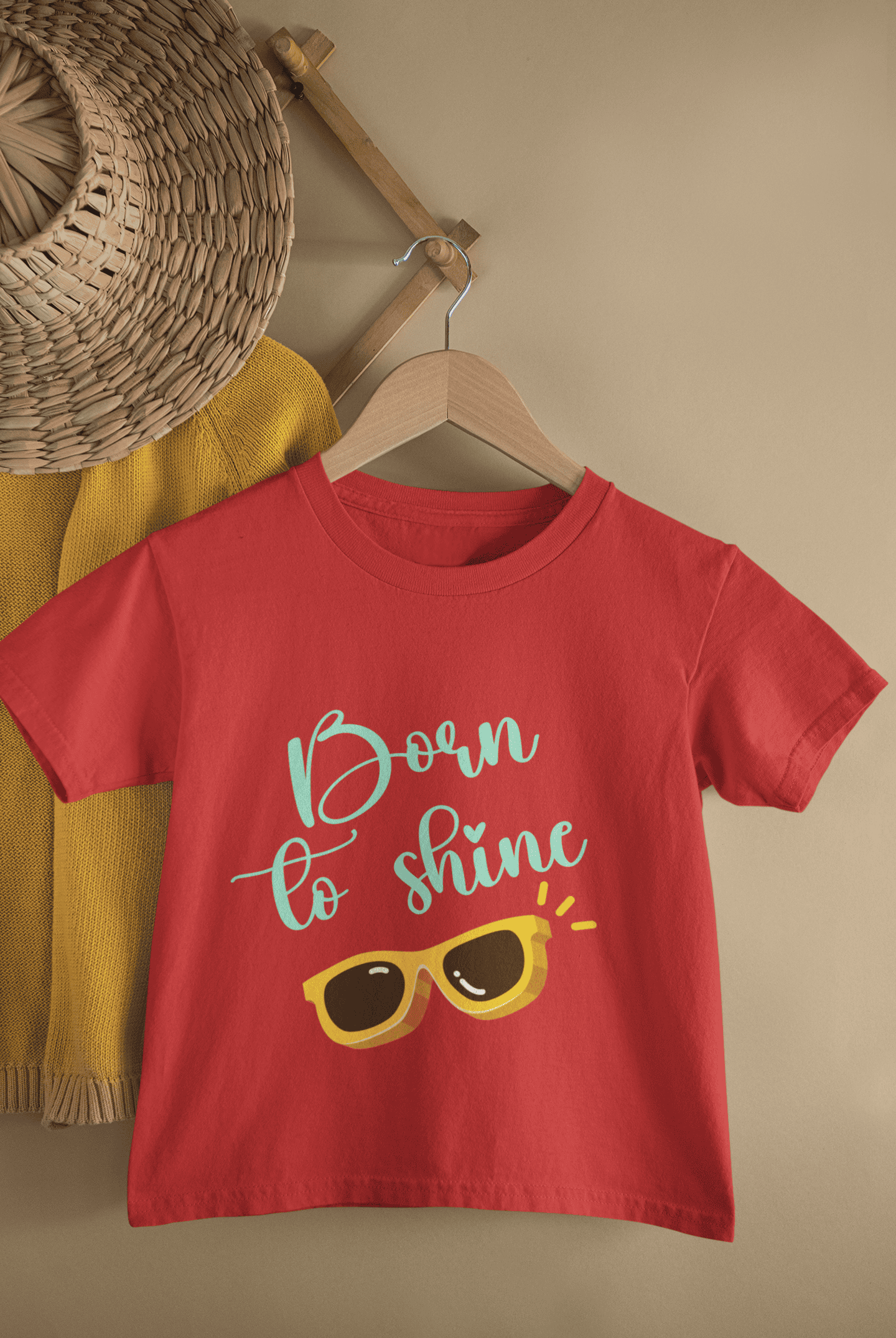 Born To Shine New Born Half Sleeves T-Shirt For Girls -FunkyTeesClub
