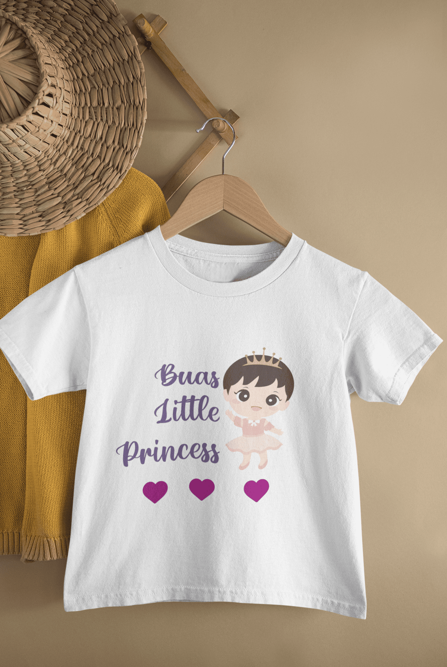 Bua's Little Princess New Born Half Sleeves T-Shirt For Girls -FunkyTeesClub