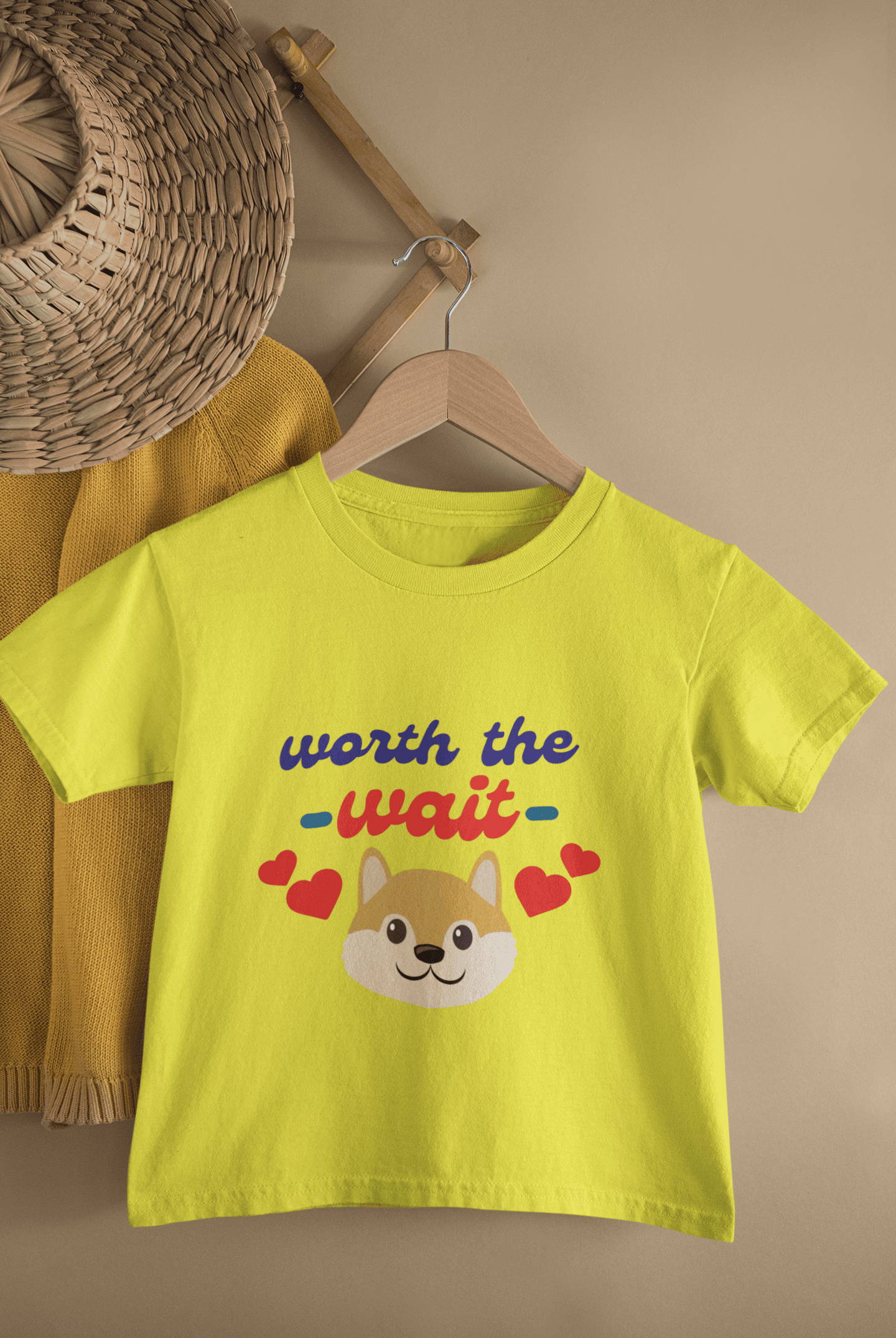Worth The Wait New Born Half Sleeves T-Shirt For Girls -FunkyTeesClub