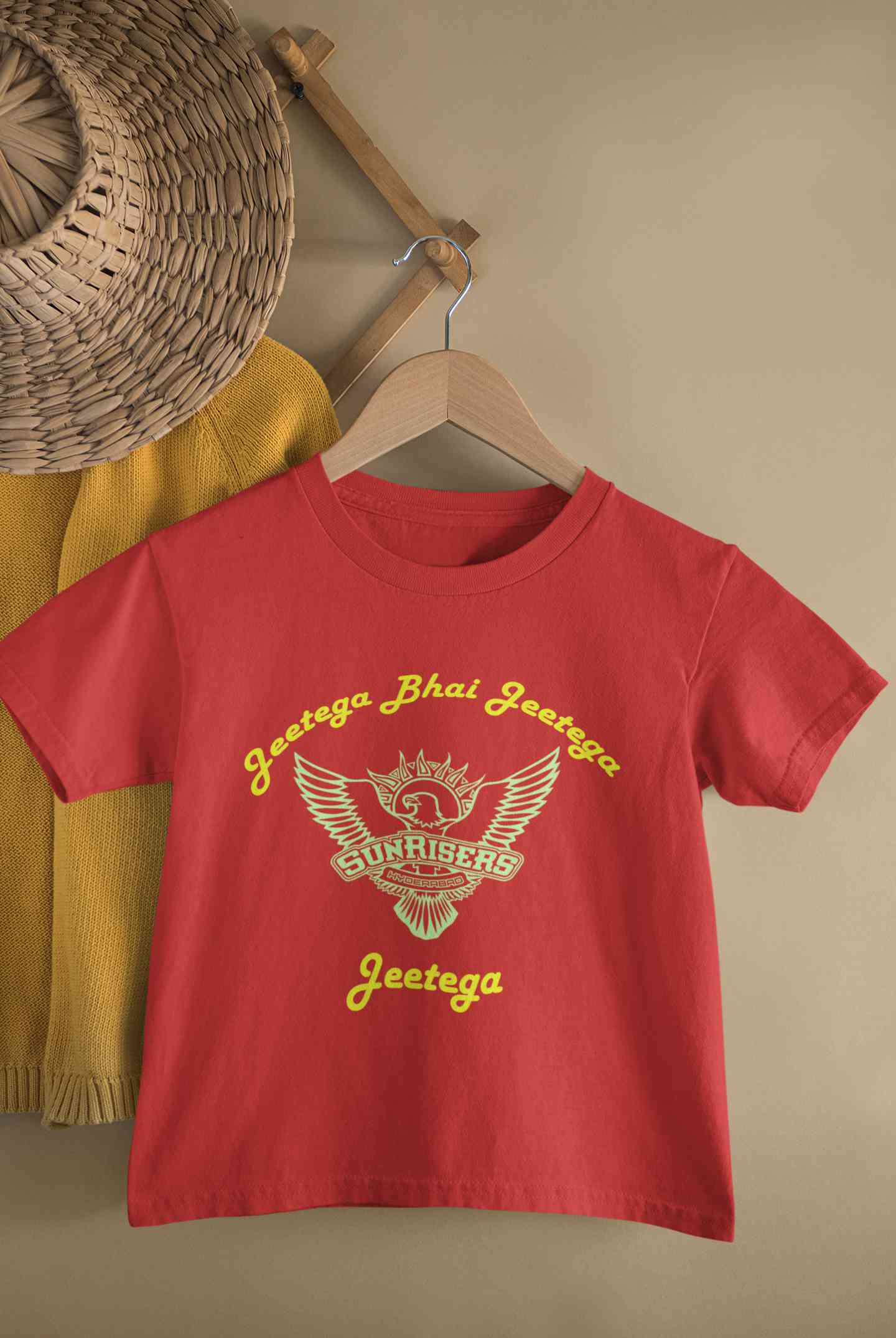 IPL Sunrisers Hyderabad Jeetega Bhai Jeetega SRH Jeetega Half Sleeves T-Shirt for Boy-FunkyTeesClub