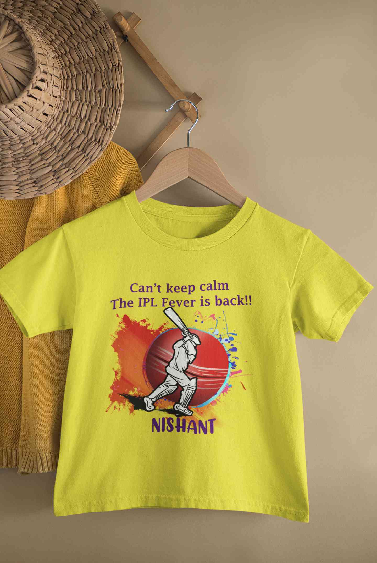 Custom Name Can Not Keep Calm IPL Half Sleeves T-Shirt for Boy-FunkyTeesClub