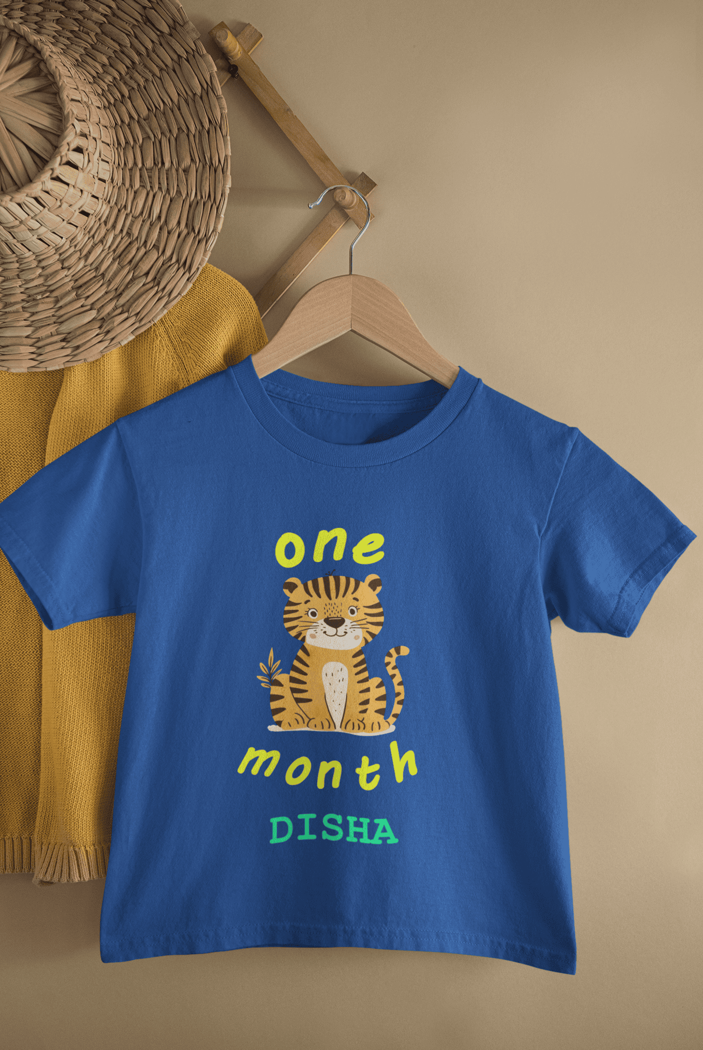 Custom Name One Month Birthday Half Sleeves T-Shirt For Girls -FunkyTeesClub