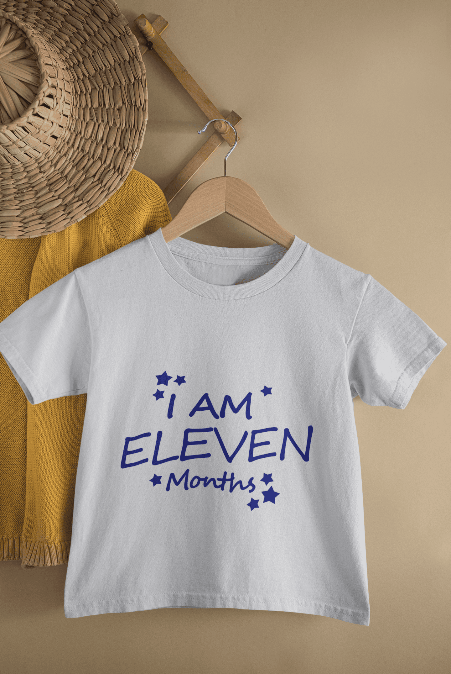 I Am Eleven Months Half Sleeves T-Shirt for Boys -FunkyTeesClub