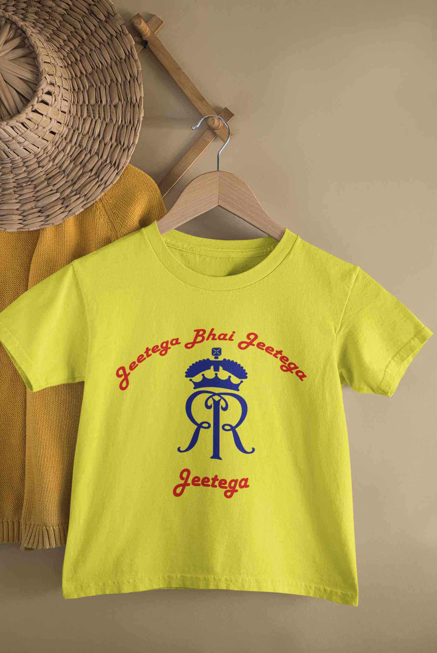 IPL Rajasthan Royals Jeetega Bhai Jeetega RR Jeetega Half Sleeves T-Shirt for Boy-FunkyTeesClub