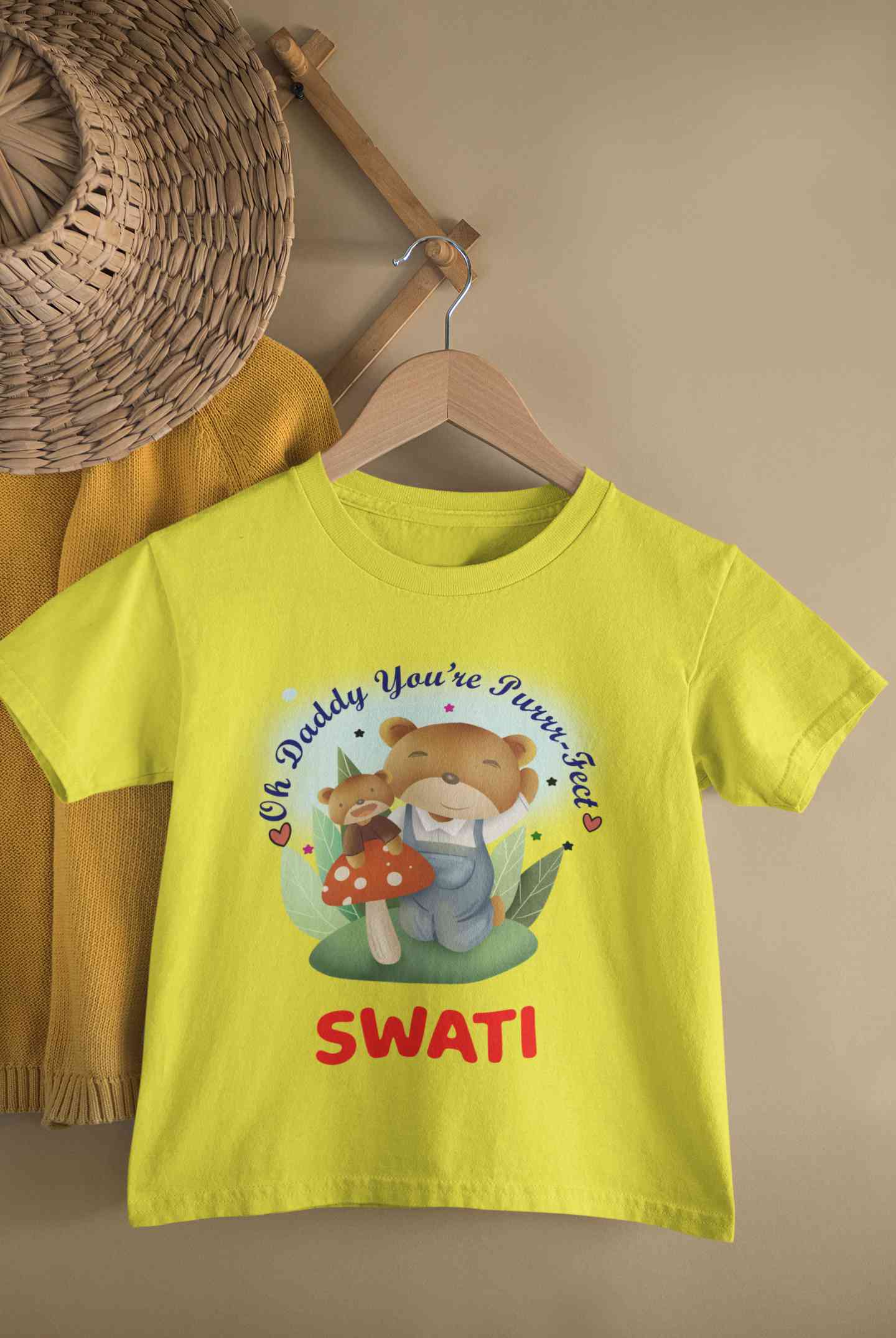Custom Name Ohh Daddy You Are Purr Fect Fathers Day Half Sleeves T-Shirt For Girls -FunkyTeesClub