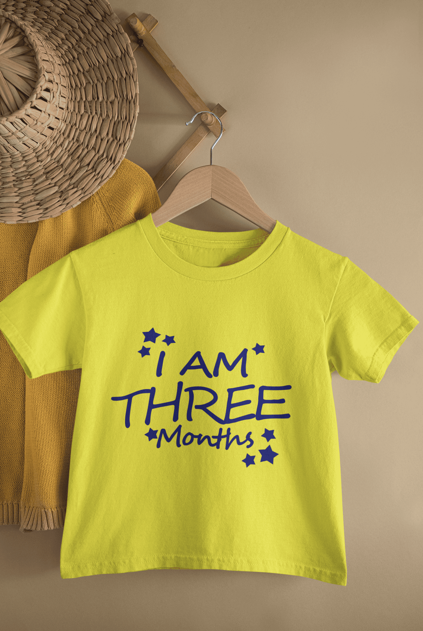 I Am Three Month Half Sleeves T-Shirt for Boys -FunkyTeesClub