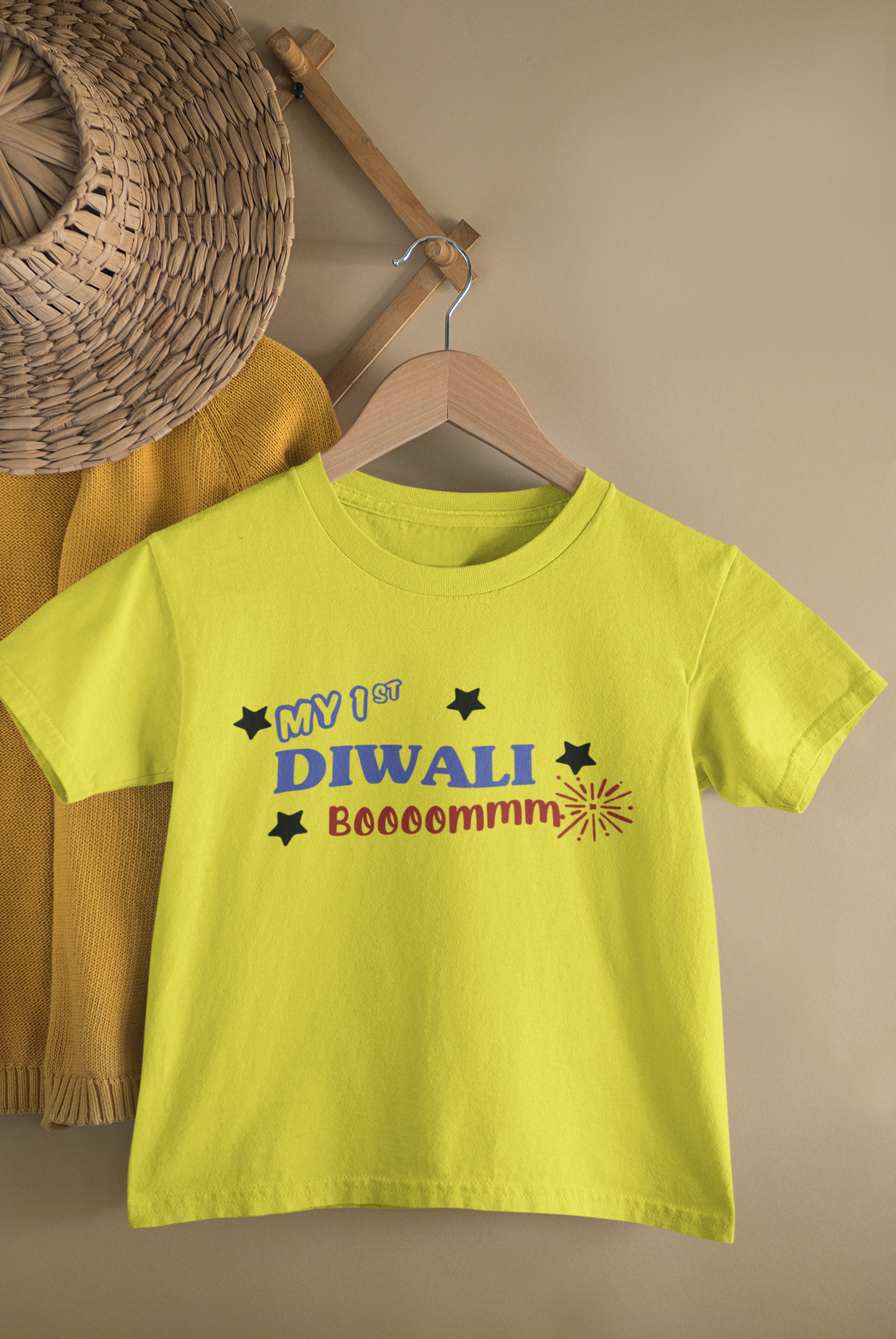 My First Diwali Boommm Half Sleeves T-Shirt for Boy-FunkyTeesClub