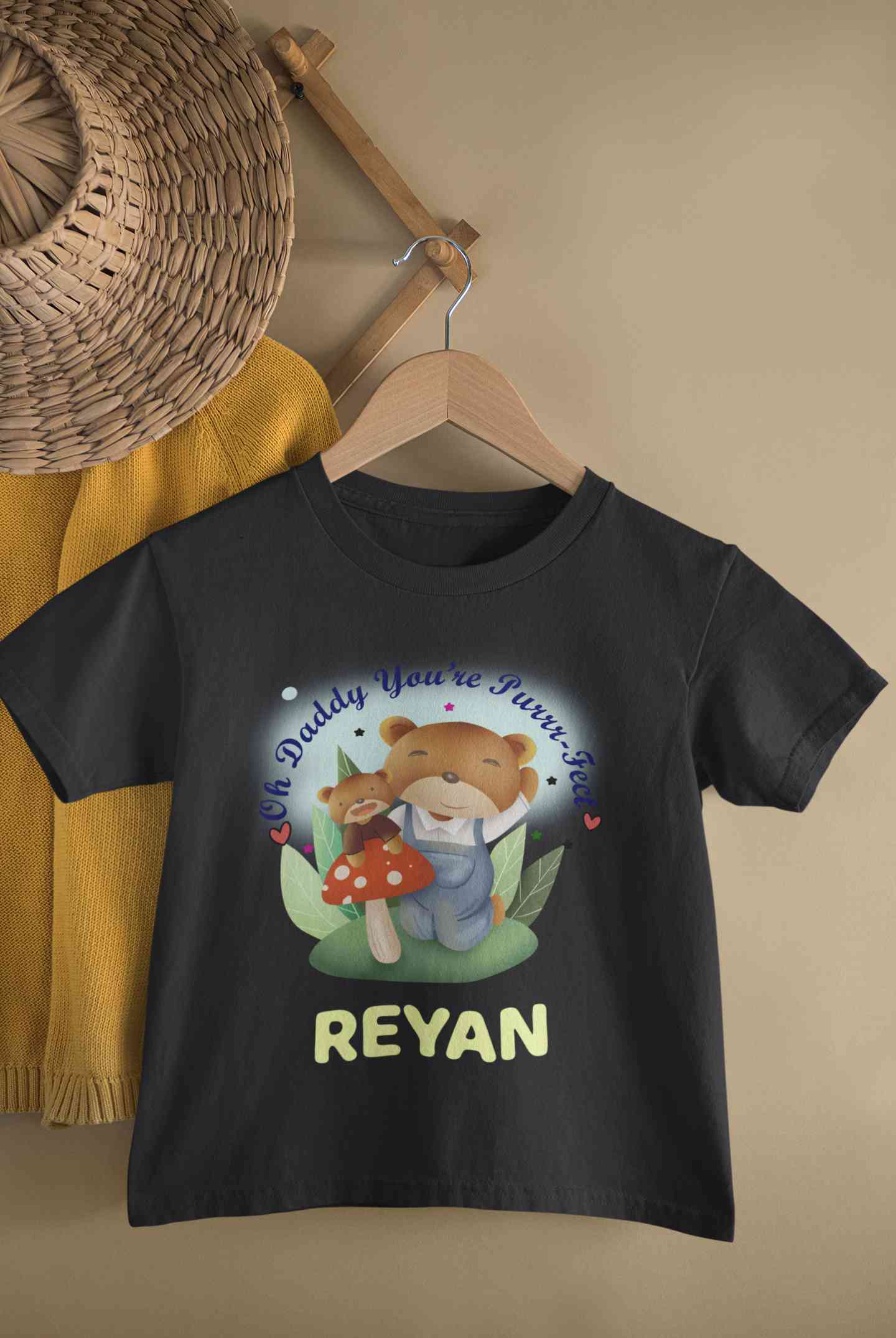 Custom Name Ohh Daddy You Are Purr Fect Fathers Day Half Sleeves T-Shirt for Boy-FunkyTeesClub