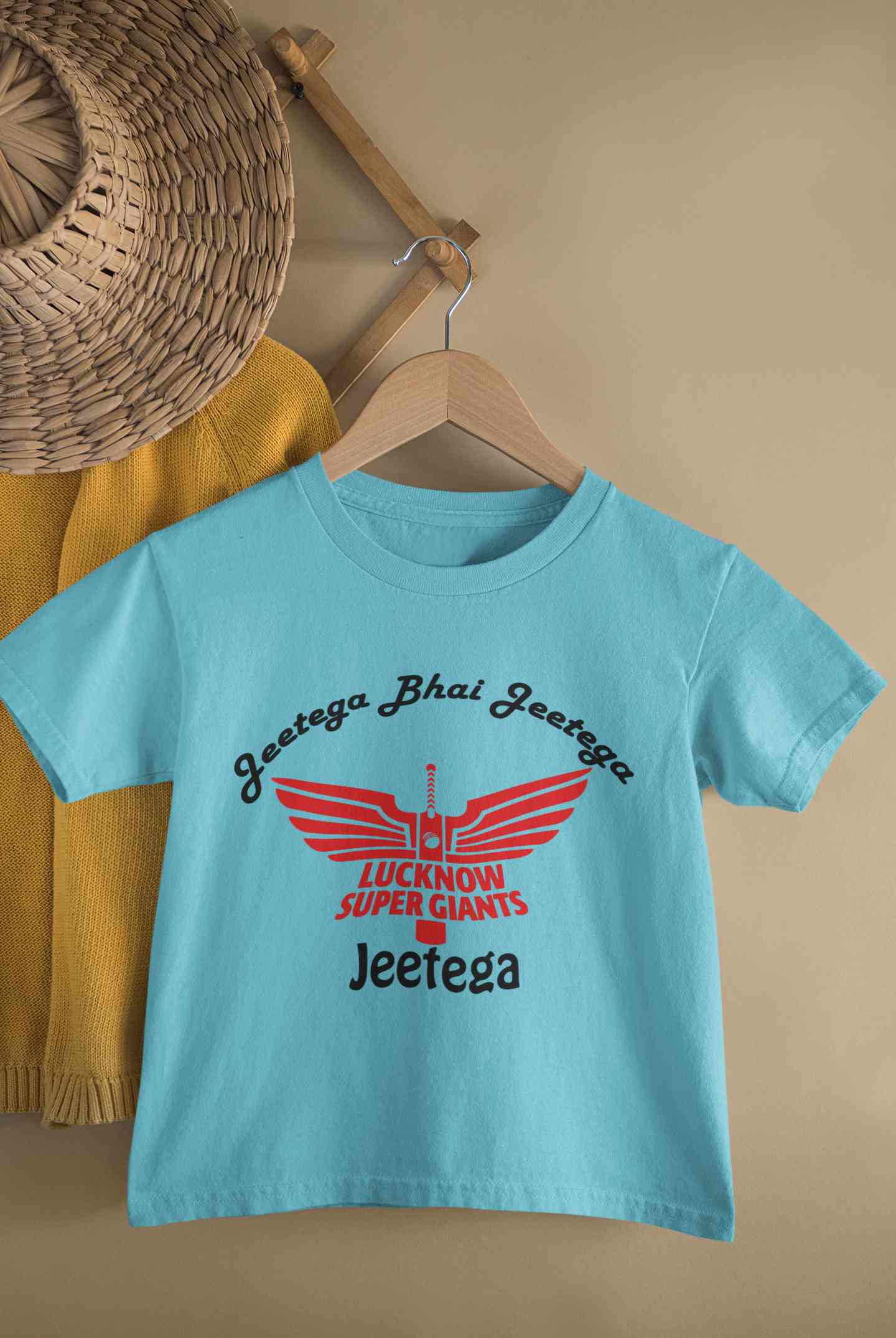 IPL Lucknow Super Giants Jeetega Bhai Jeetega LSG Jeetega Half Sleeves T-Shirt for Boy-FunkyTeesClub