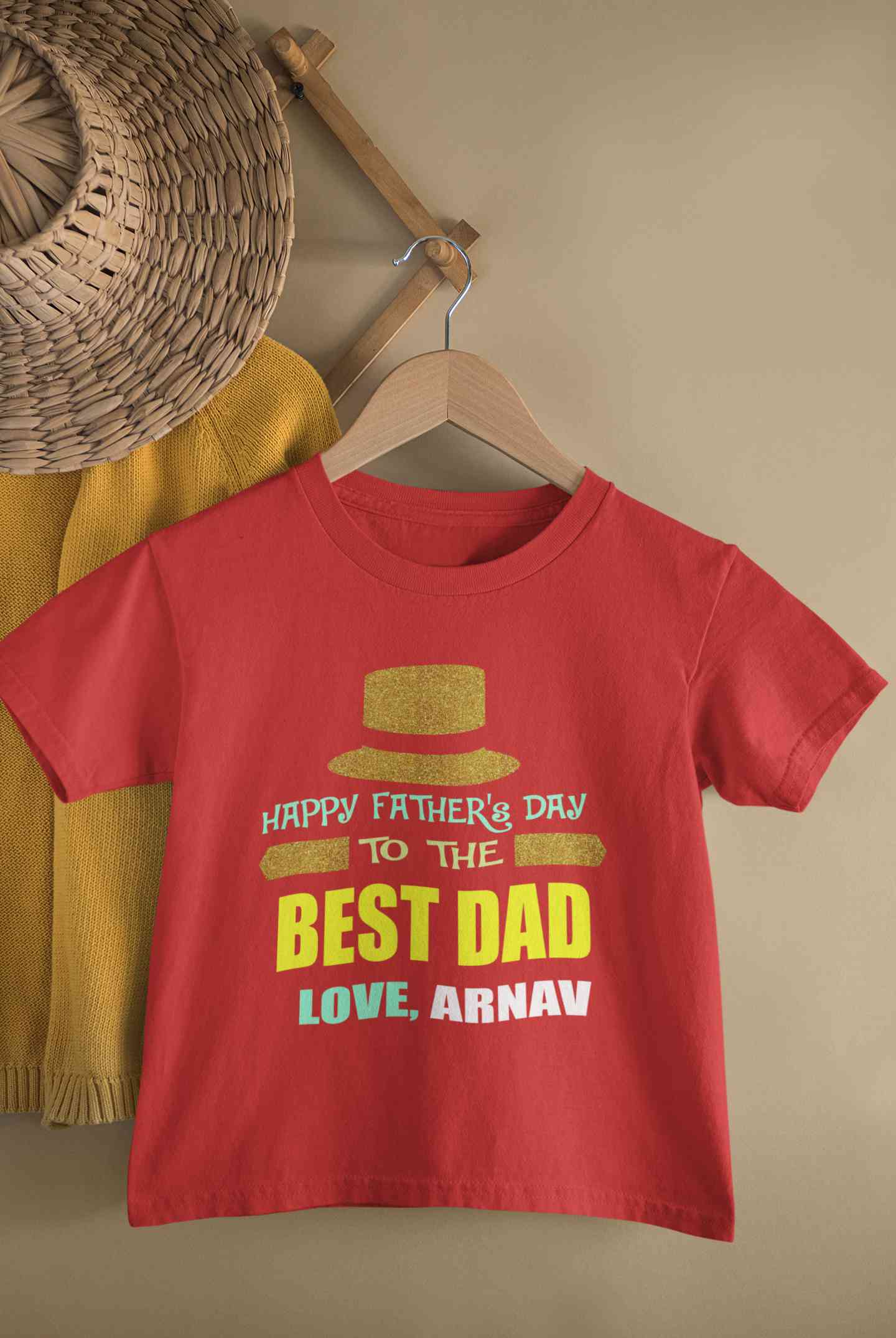 Custom Name Happy Fathers Day To The Best Dad Half Sleeves T-Shirt for Boy-FunkyTeesClub