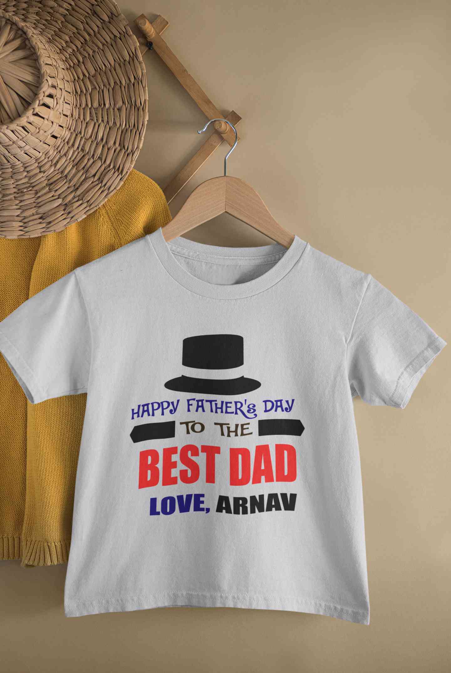 Custom Name Happy Fathers Day To The Best Dad Half Sleeves T-Shirt for Boy-FunkyTeesClub