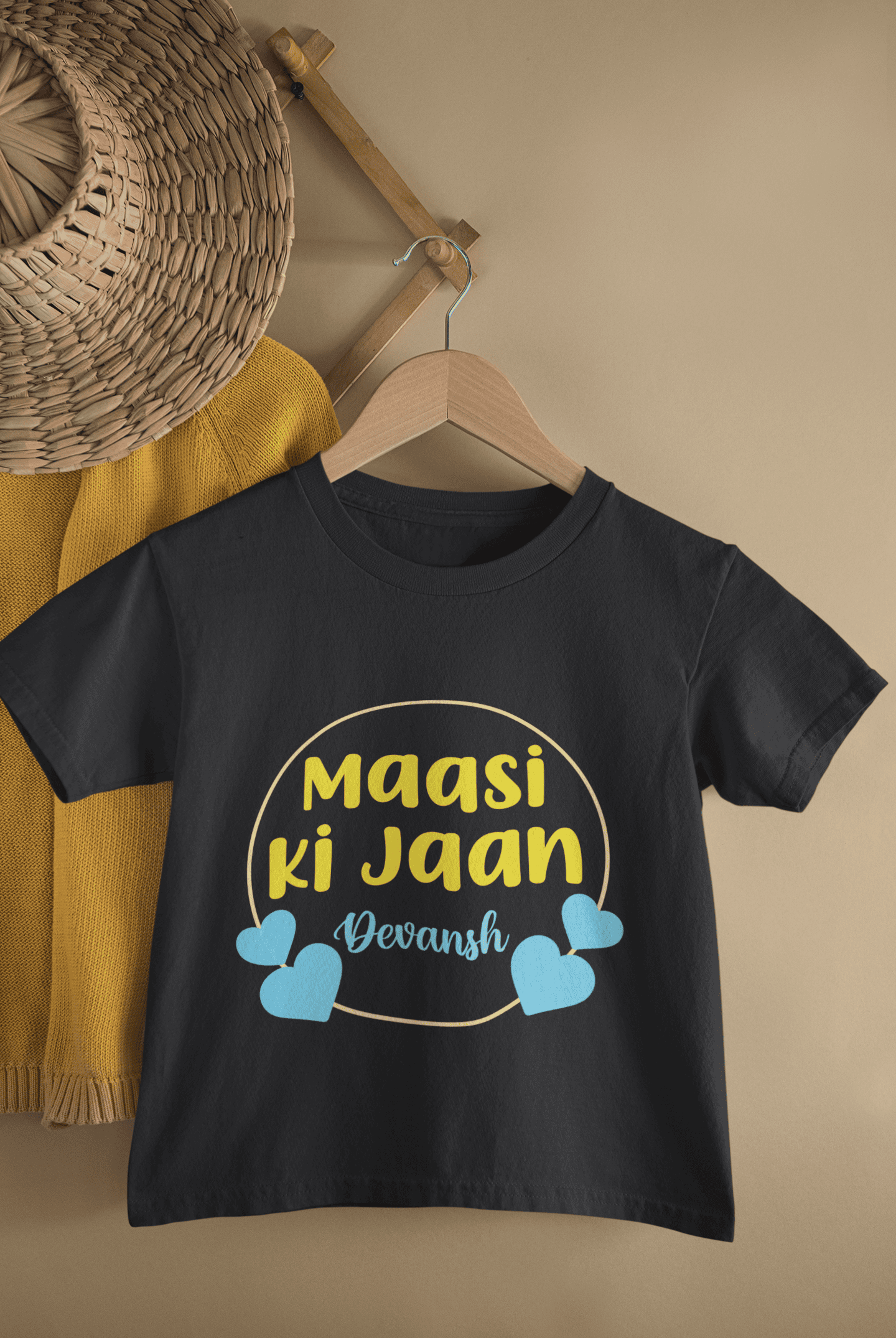Custom Name Maasi Ki Jaan New Born Half Sleeves T-Shirt for Boys -FunkyTeesClub