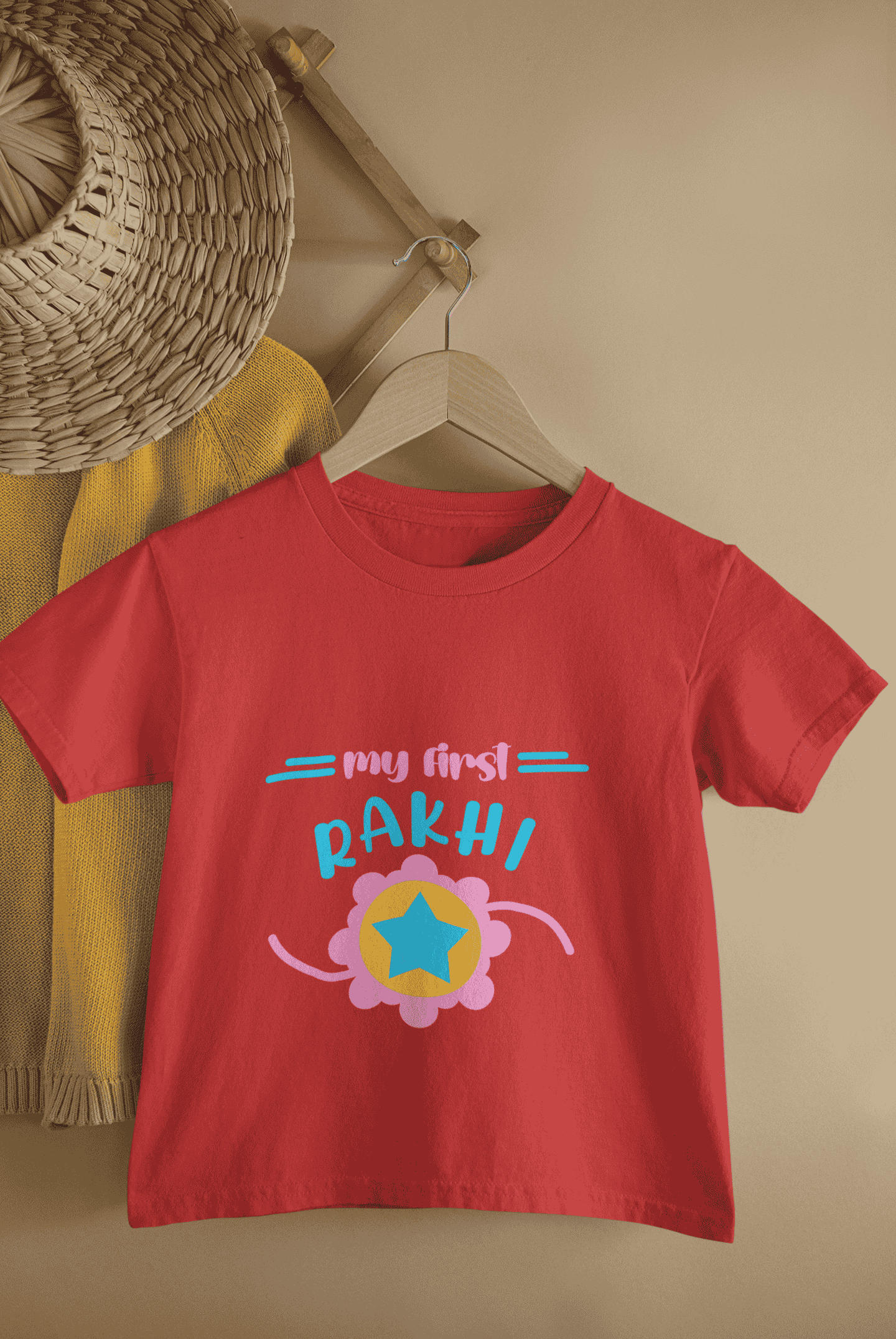 My First Rakhi Rakshabandhan Half Sleeves T-Shirt For Girls -FunkyTeesClub