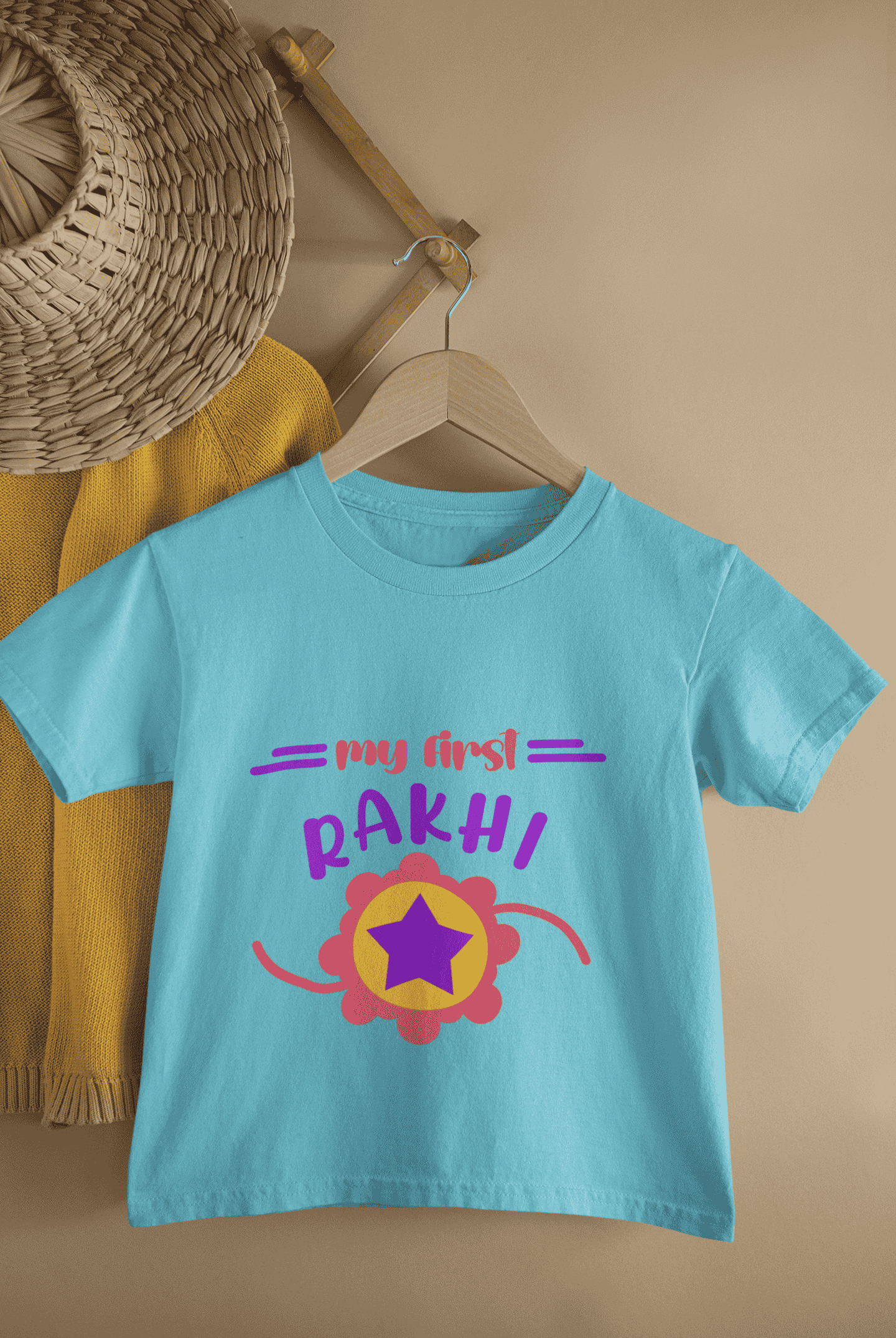 My First Rakhi Rakshabandhan Half Sleeves T-Shirt For Girls -FunkyTeesClub