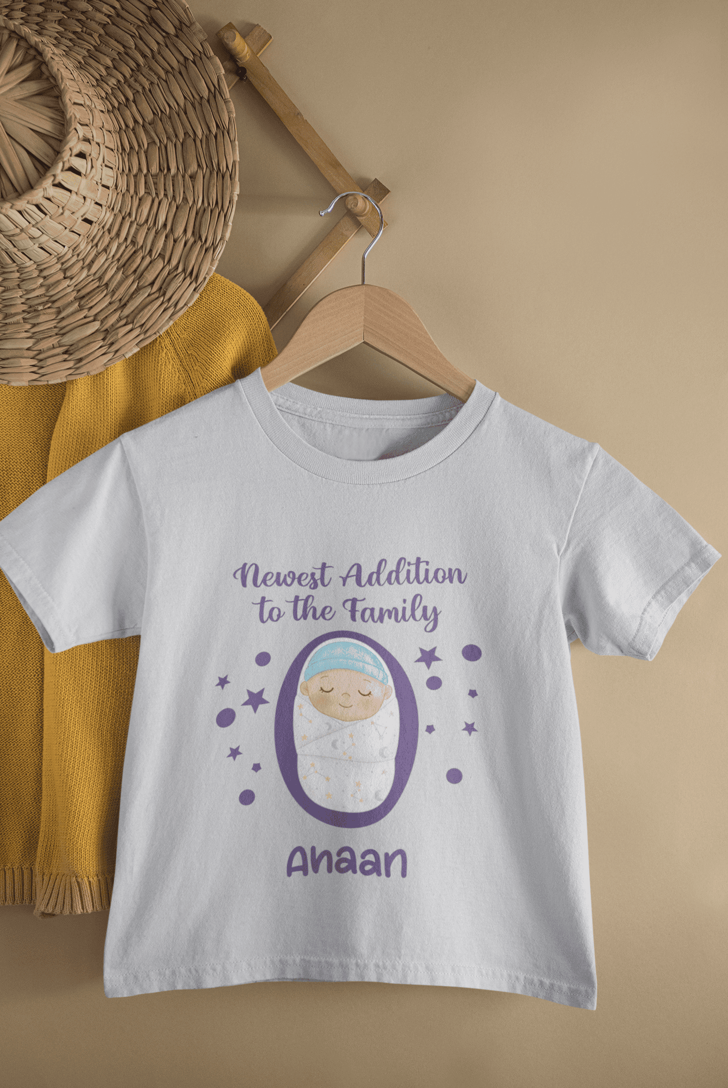 Custom Name Newest Addition New Born Half Sleeves T-Shirt for Boys -FunkyTeesClub