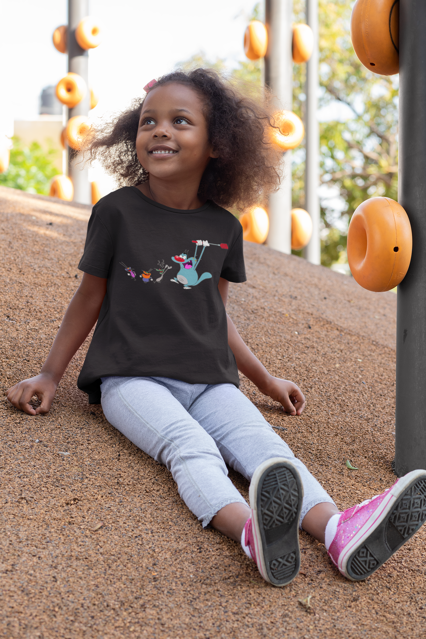 Cute Cartoon Half Sleeves T-Shirt For Girls -FunkyTeesClub