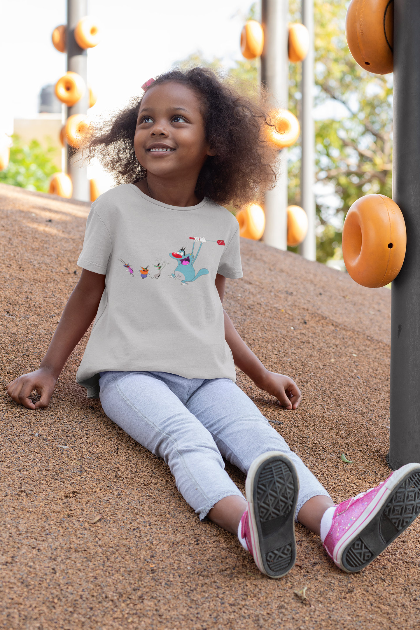 Cute Cartoon Half Sleeves T-Shirt For Girls -FunkyTeesClub