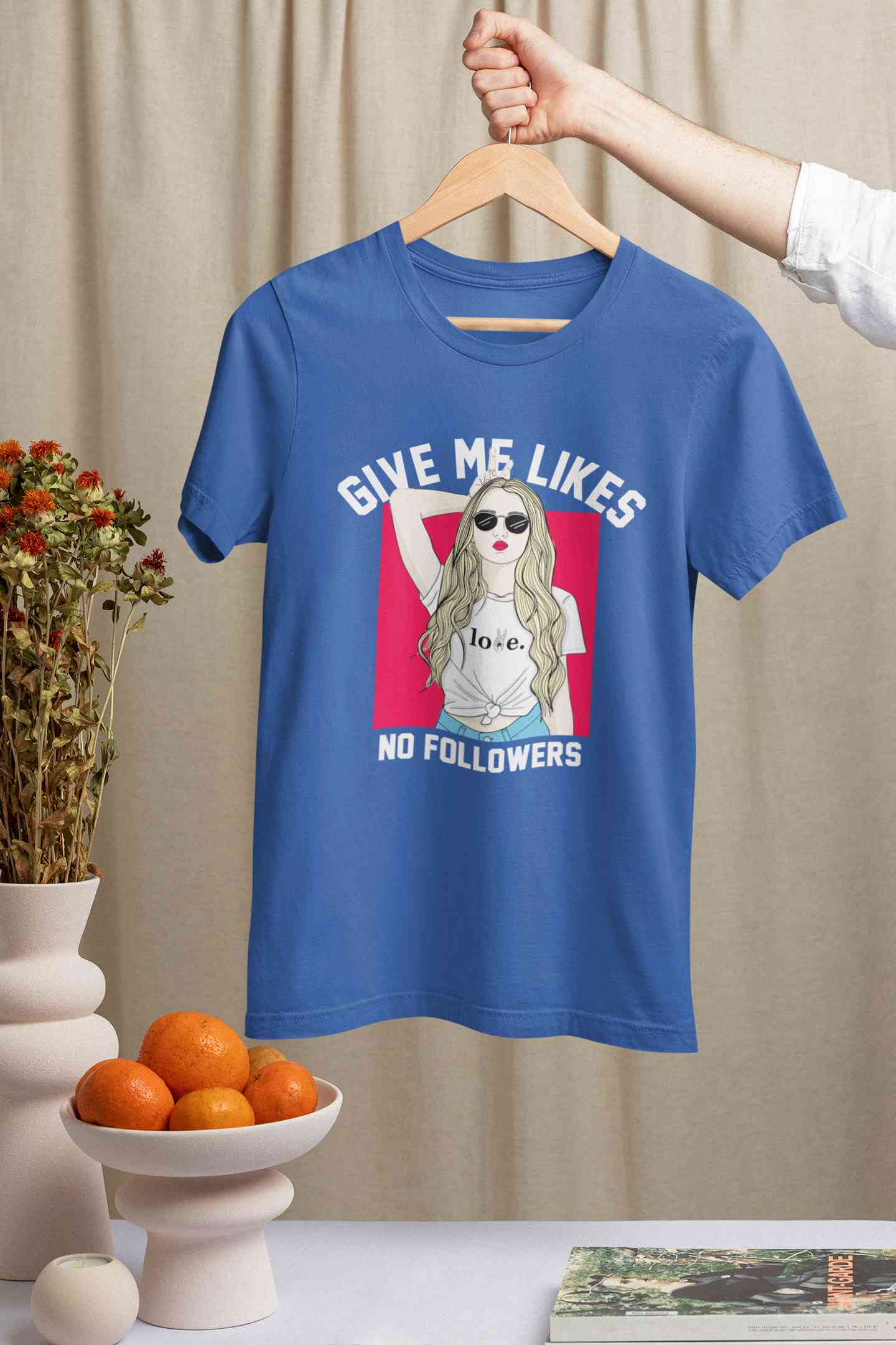 Give Me Likes No Followers Typography Women Half Sleeves T-shirt- FunkyTeesClub