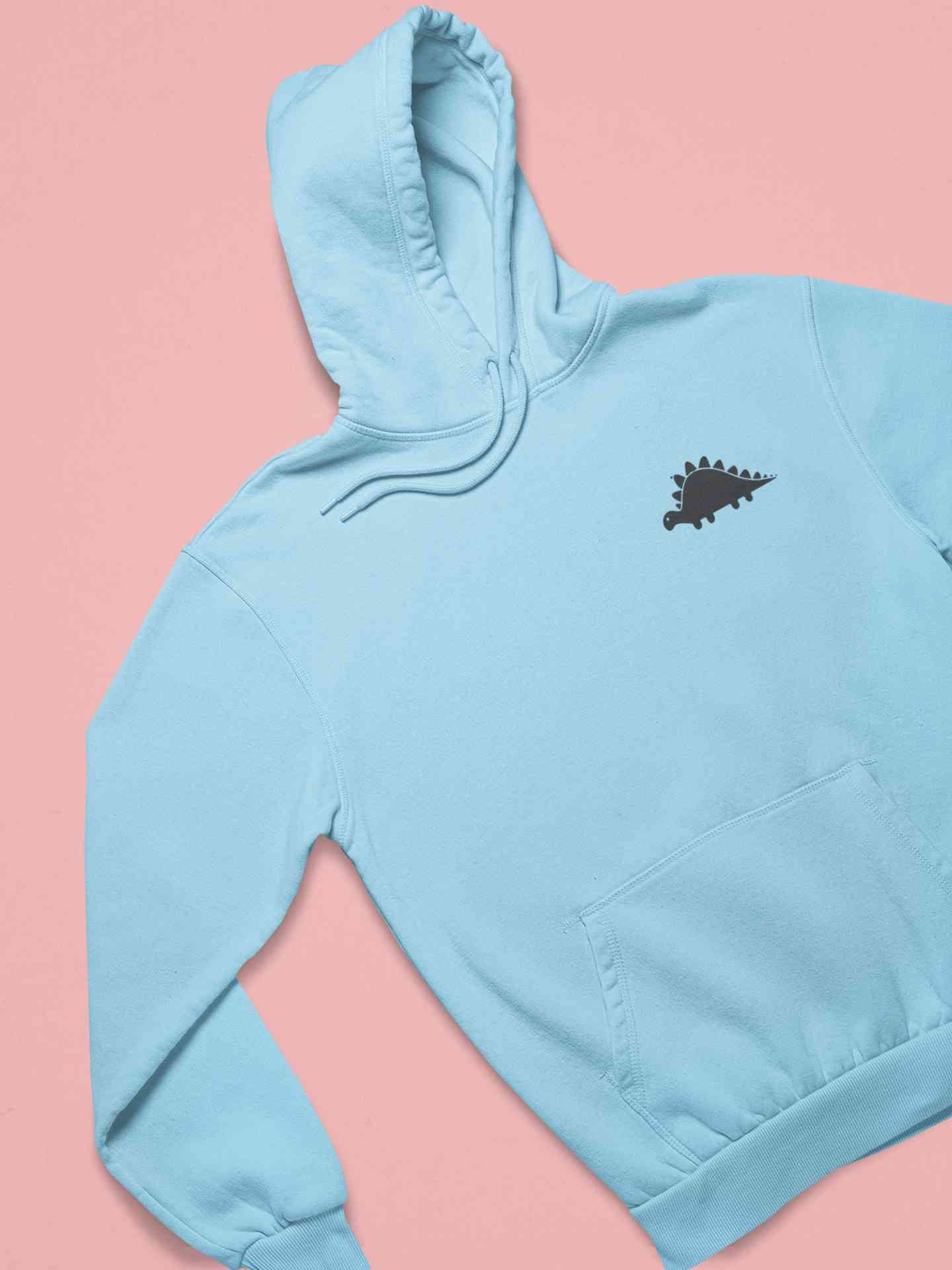 Stegosaurus Pocket Cartoon Graphics Hoodies for Women-FunkyTeesClub