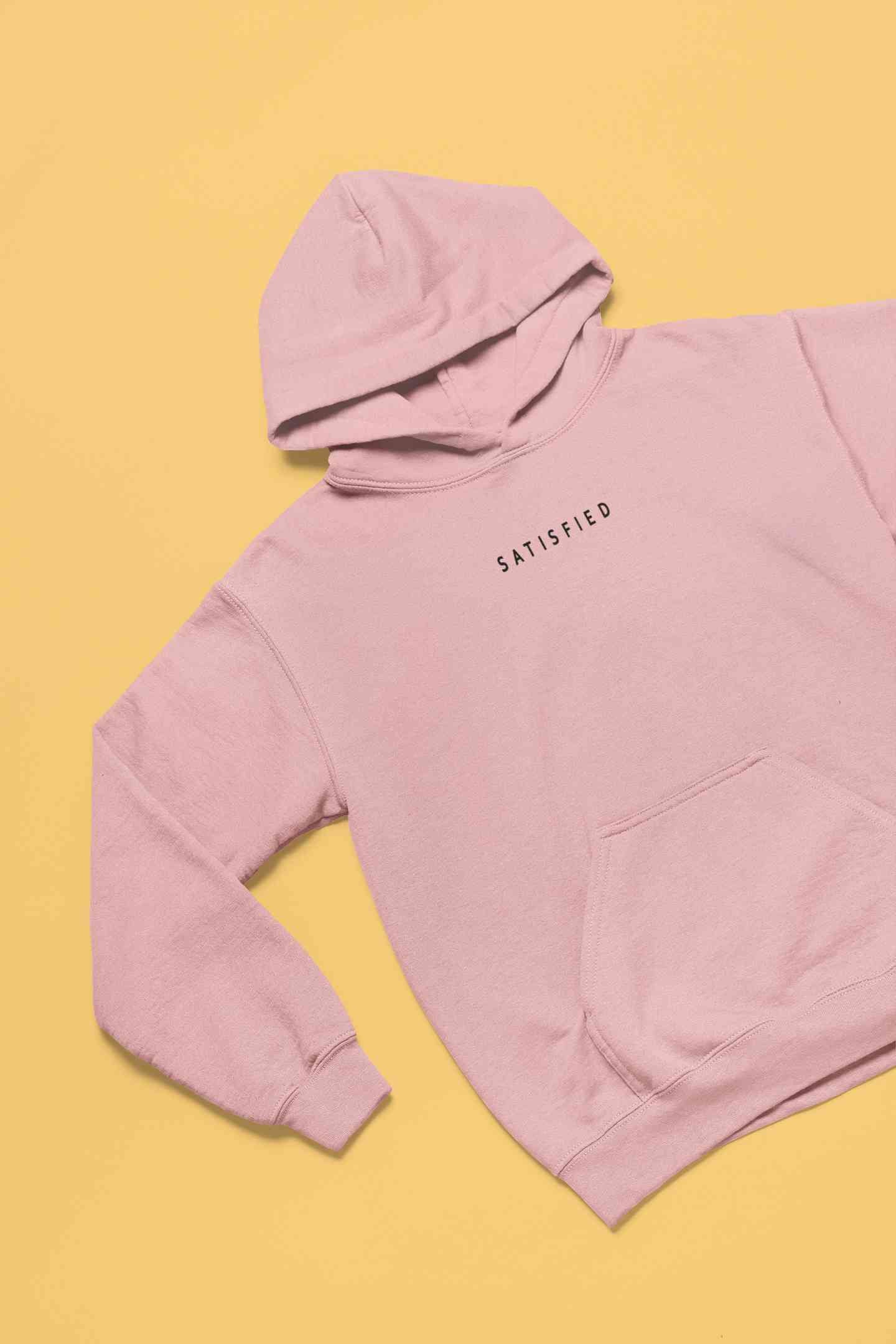 Satisfied Minimals Hoodies for Women-FunkyTeesClub